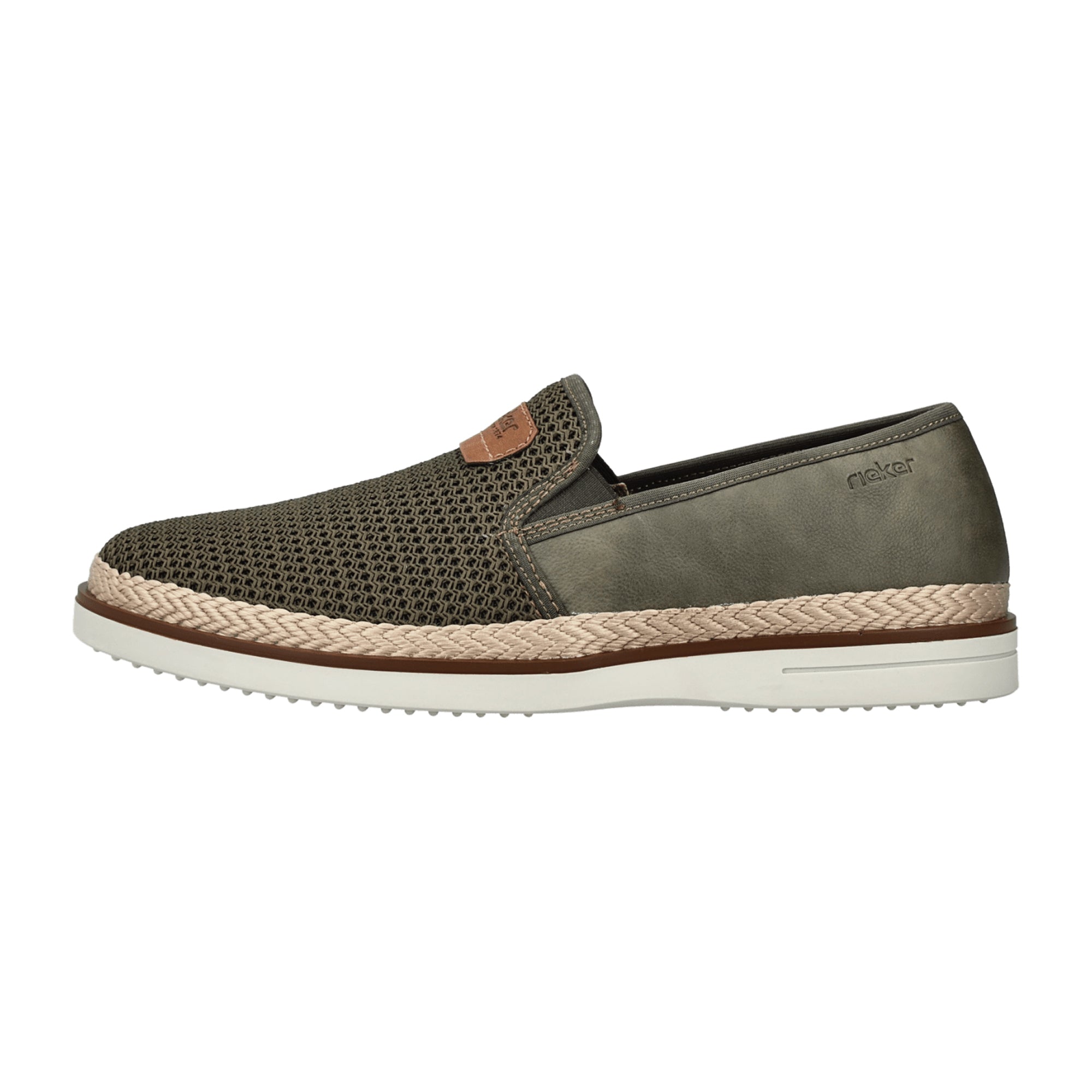 Rieker Green Men's Slip-On Casual Shoes Textile Upper Normal Width Flat Heel