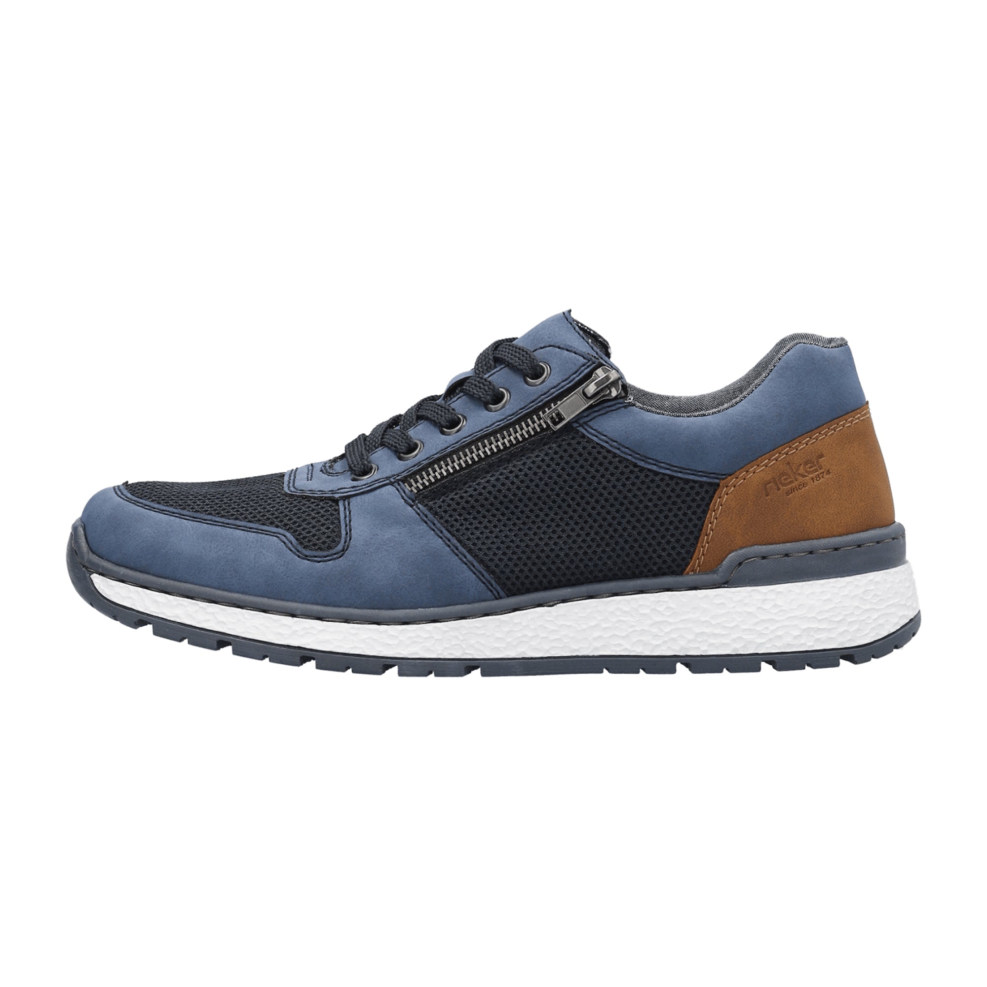 Rieker B9007-14 Men's Blue Casual Shoes Wide Fit Comfortable Flat Sole