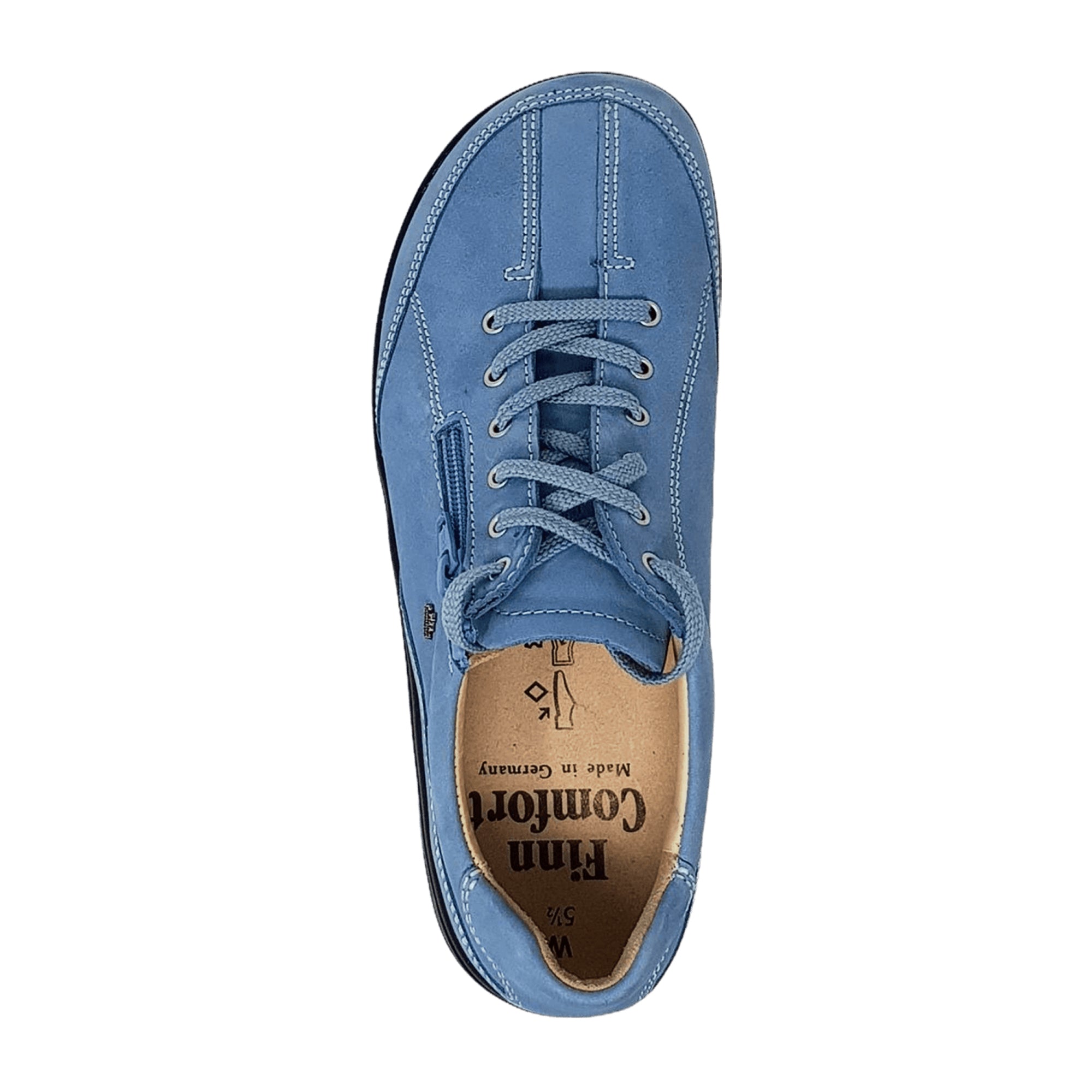 Finn Comfort Otaru Women's Lace-Up Shoes - Comfortable & Stylish with Removable Insoles, Durable Nubuck Leather, Blue