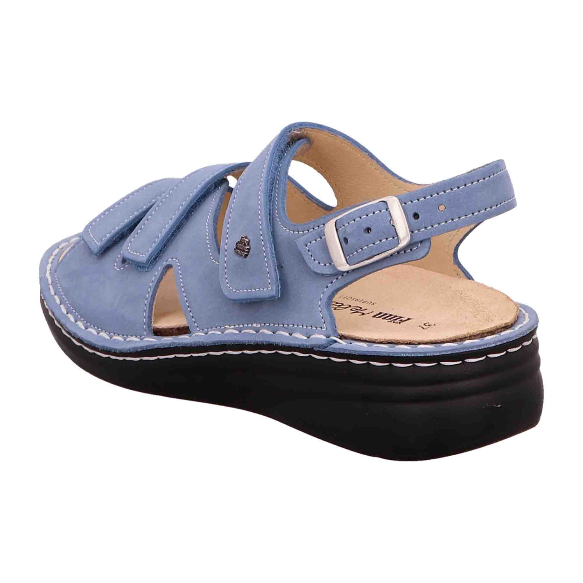 Finn Comfort Praia Women's Sandal in Sky Blue - Stylish Comfort Sandal with Removable Insole, Nubuck Leather