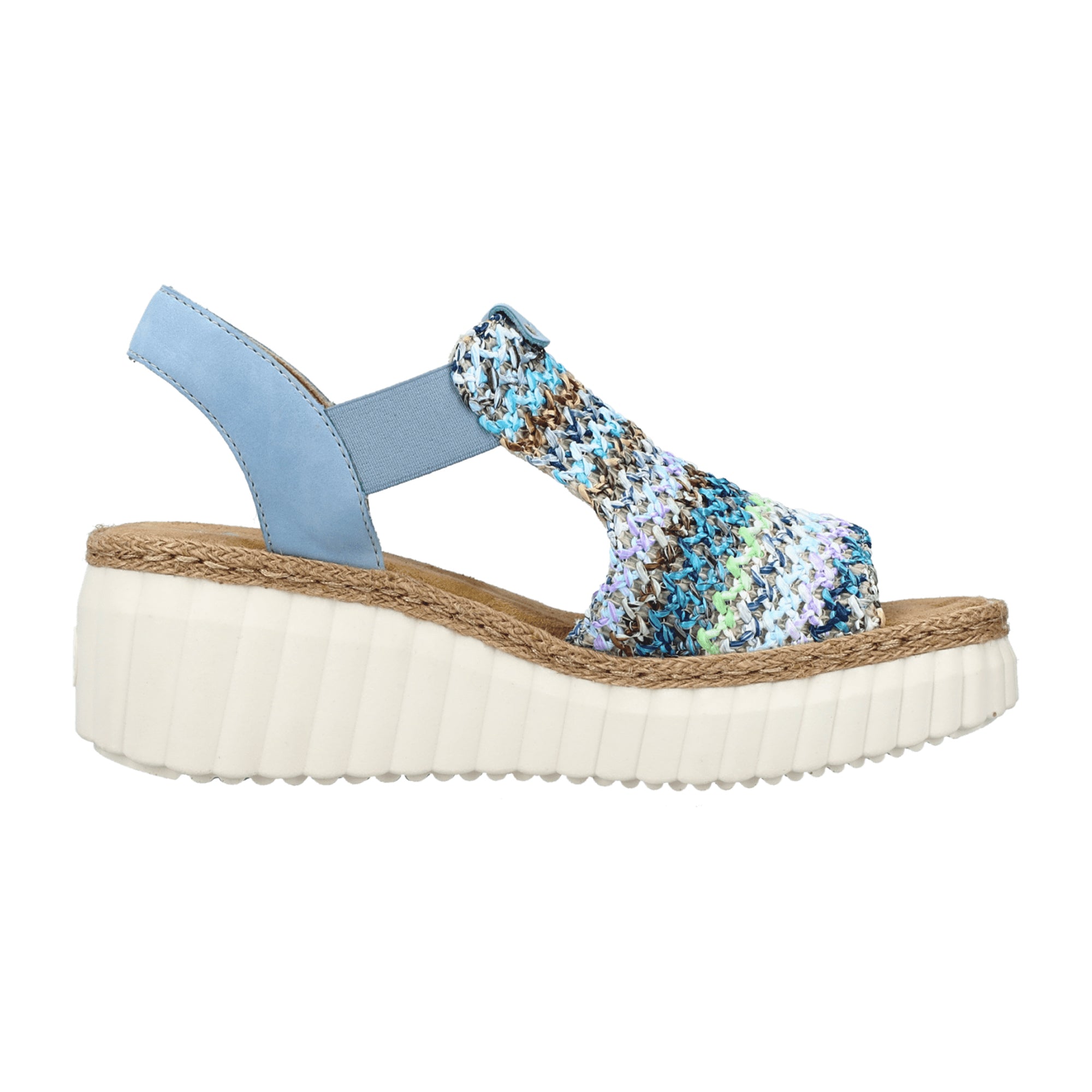 Rieker Flechtana Colorful Women's Shoes Textile Upper and Lining Wedge Heel