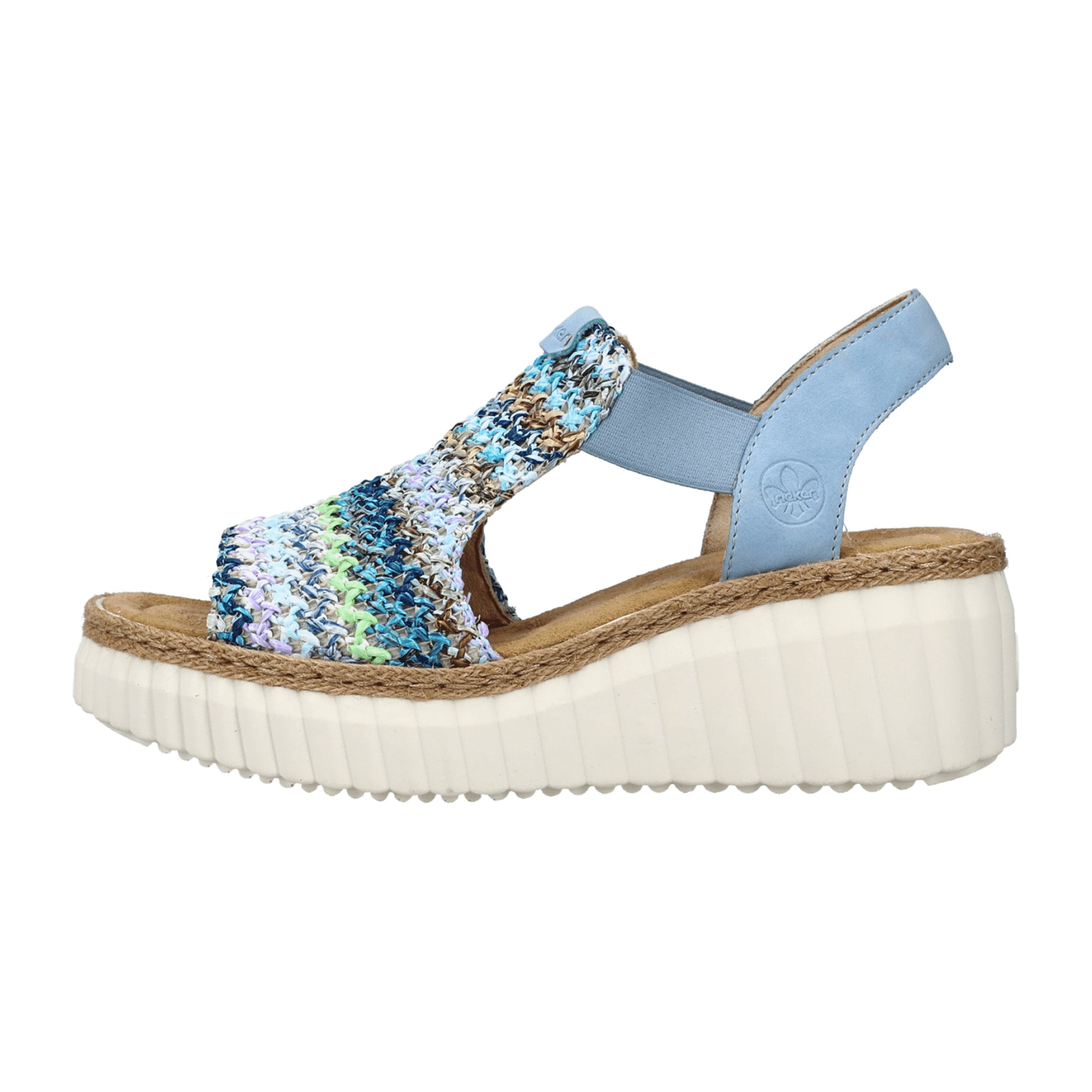Rieker Flechtana Colorful Women's Shoes Textile Upper and Lining Wedge Heel
