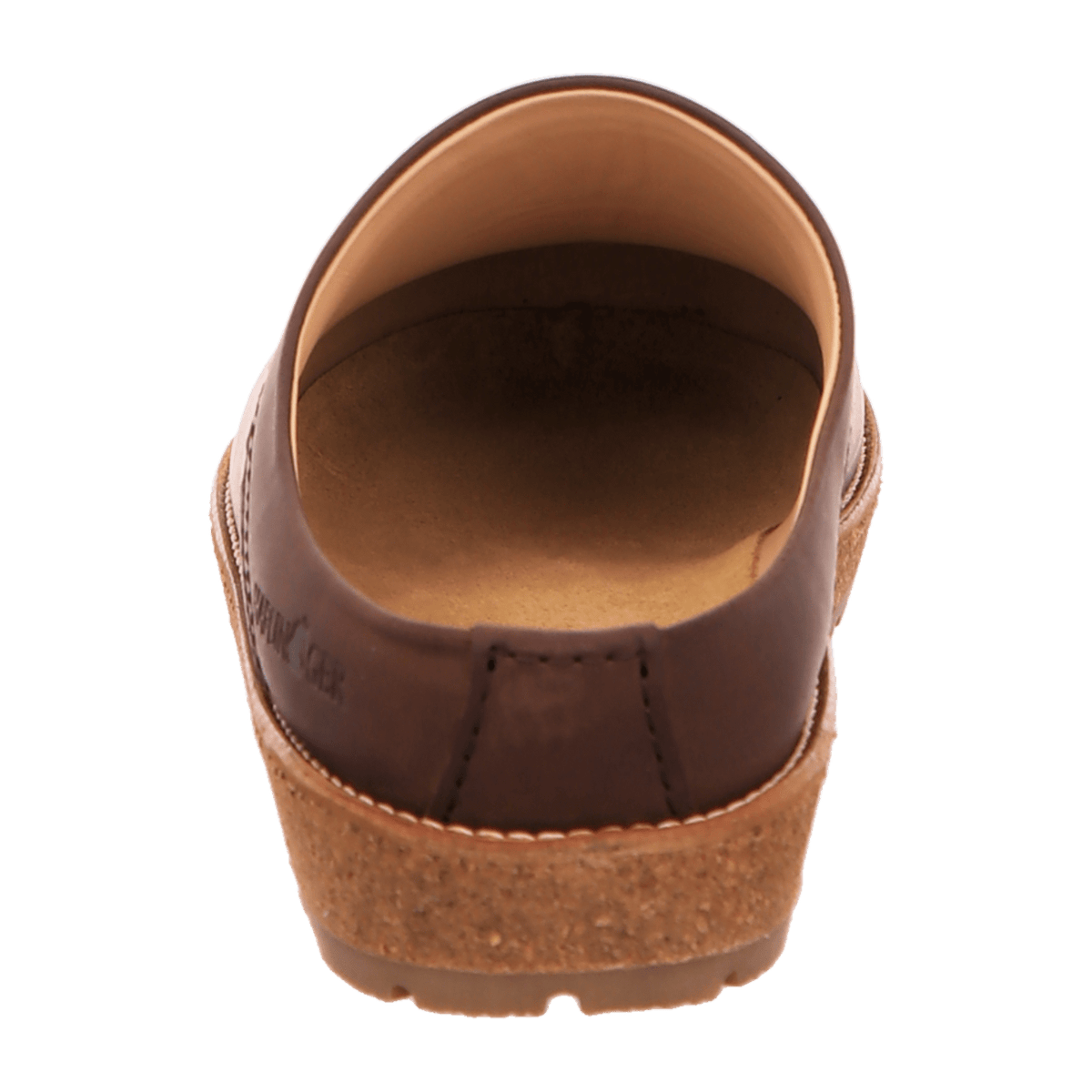 Haflinger Travel-Classic Men's Leather Clogs - Dark Brown Cork Footbed