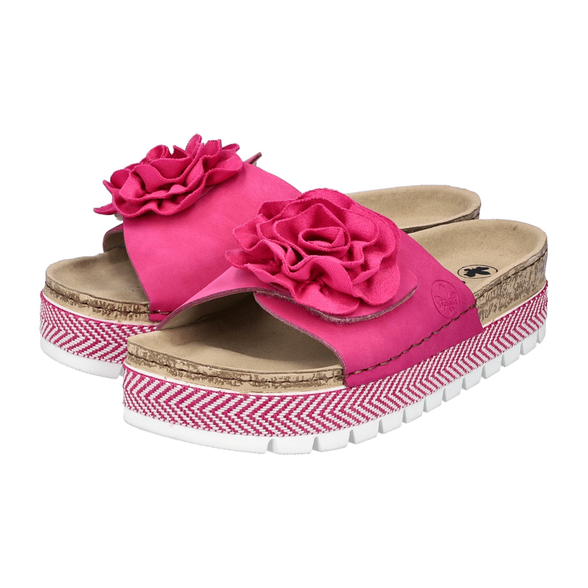 Rieker Morelia Pink Women's Shoes Comfortable Platform Heel Synthetic Leather