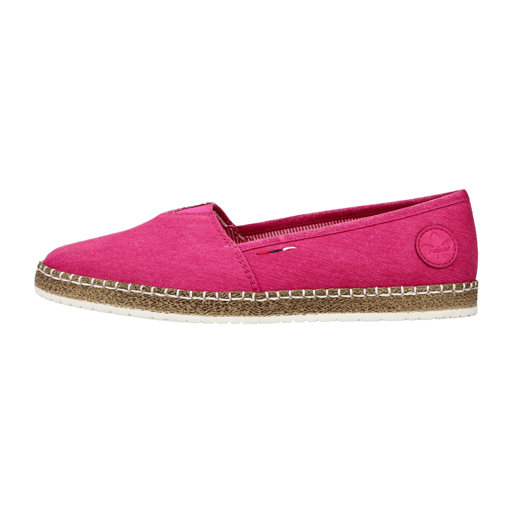 Rieker Pink Women's Slip-On Shoes Textile Upper Flat Heel Comfortable Casual