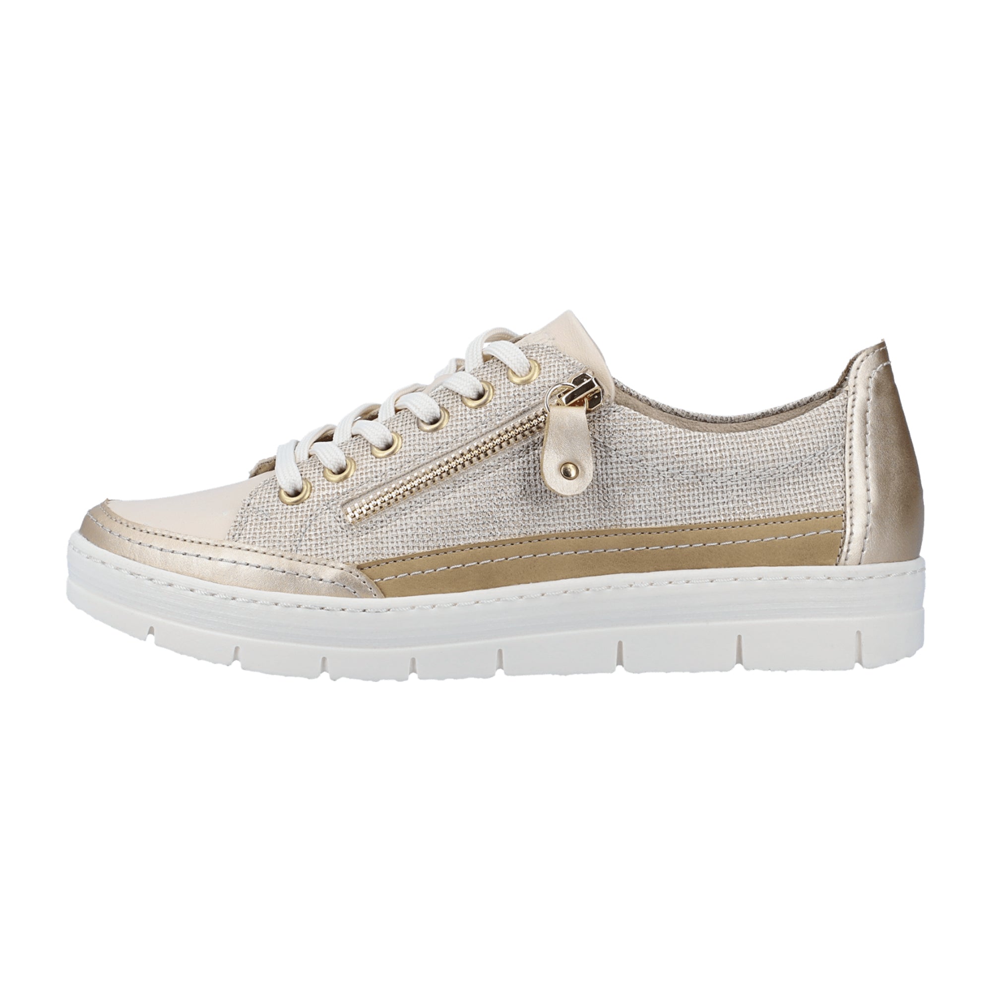 Remonte Women's Beige Casual Shoes Lightweight Faux Leather Textile Lining
