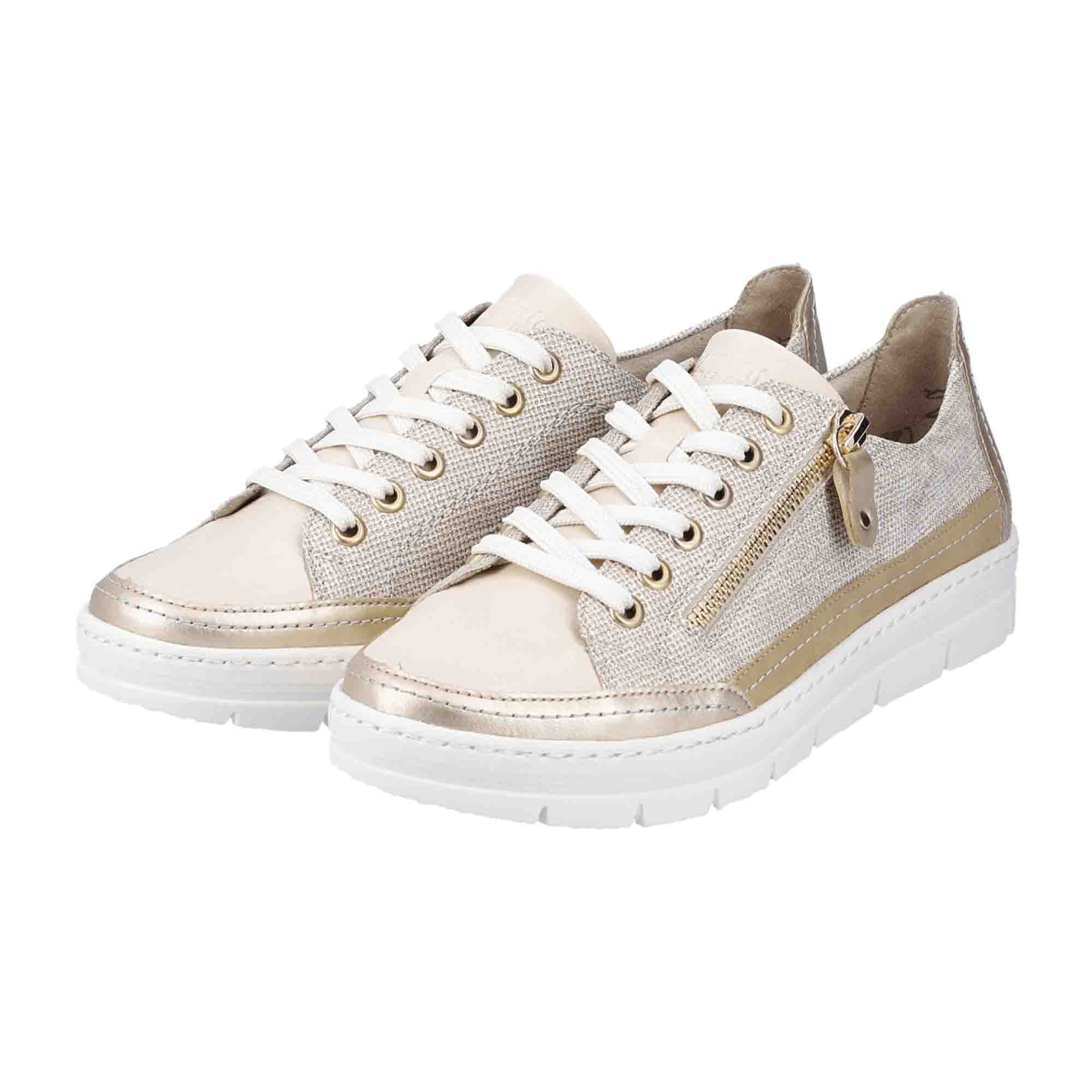 Remonte Women's Beige Casual Shoes Lightweight Faux Leather Textile Lining
