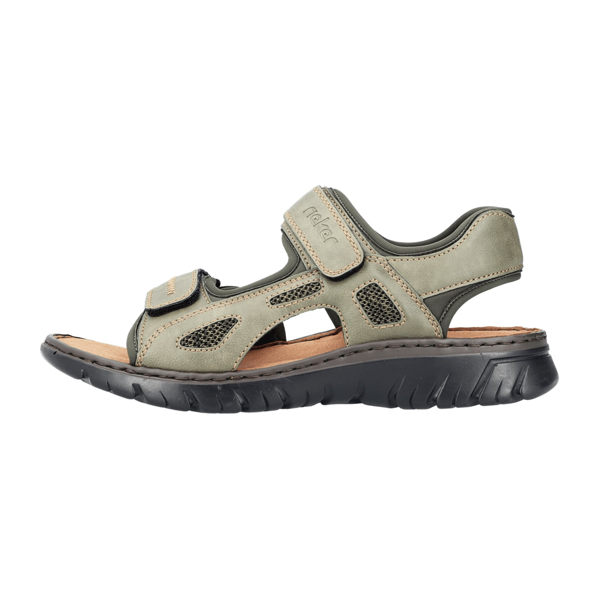 Rieker Green Men's Shoes Gray Synthetic Leather with Velcro Closure