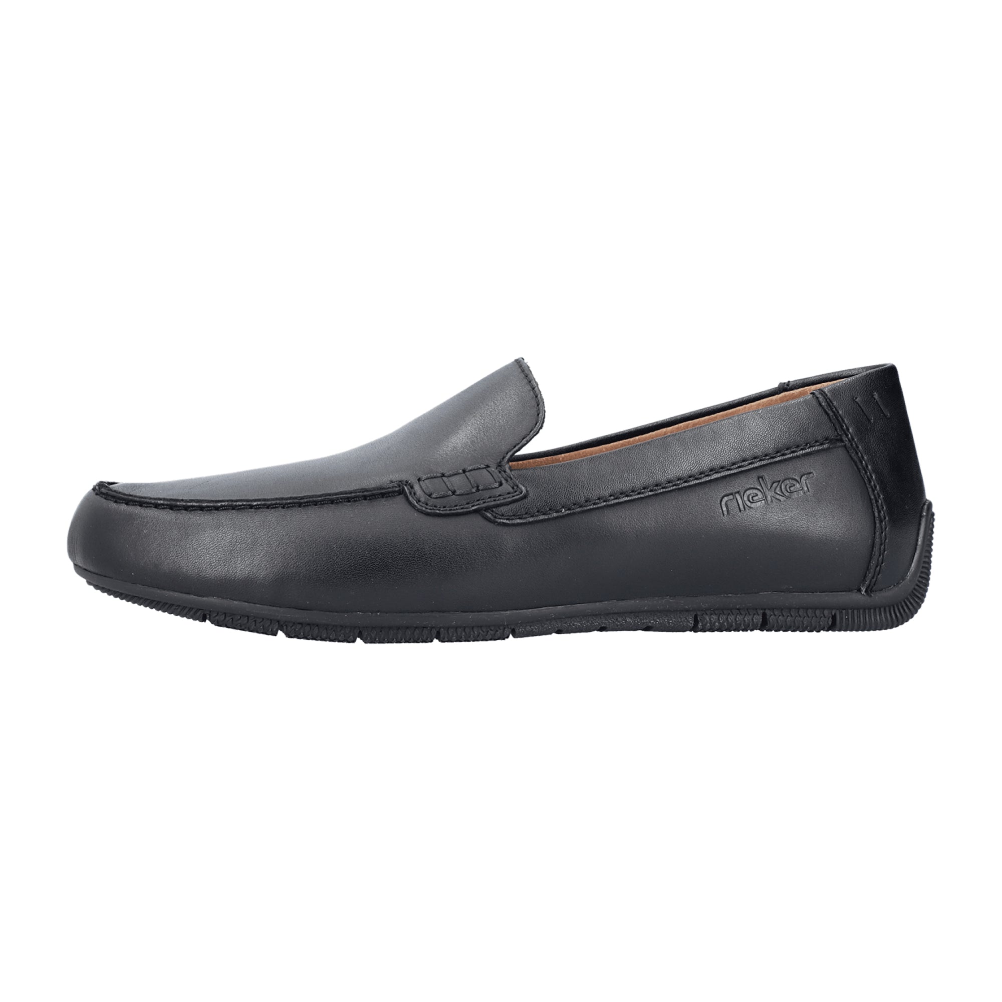 Rieker Men's Black Slip-On Leather Shoes Comfortable Lightweight Flexible Sole