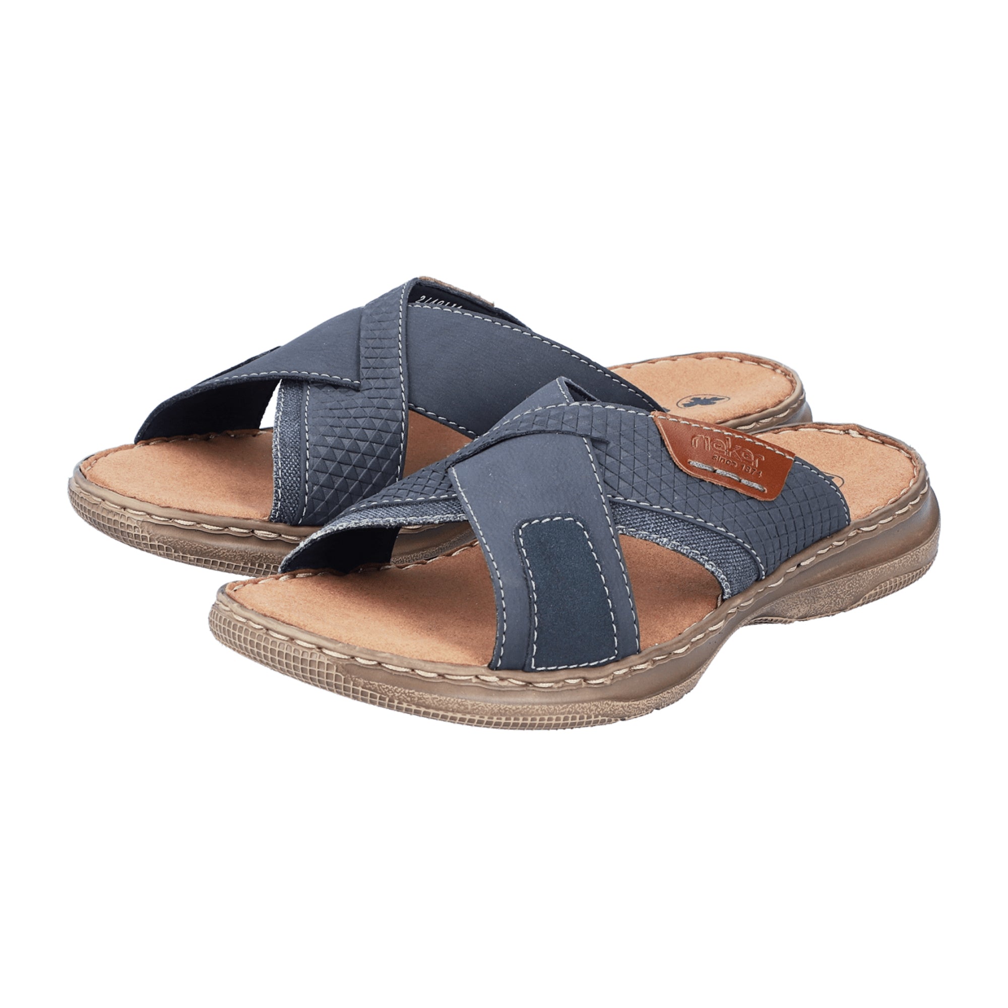 Rieker Men's Blue Shoes 21491-14 with EVA Sole and Synthetic Leather Upper