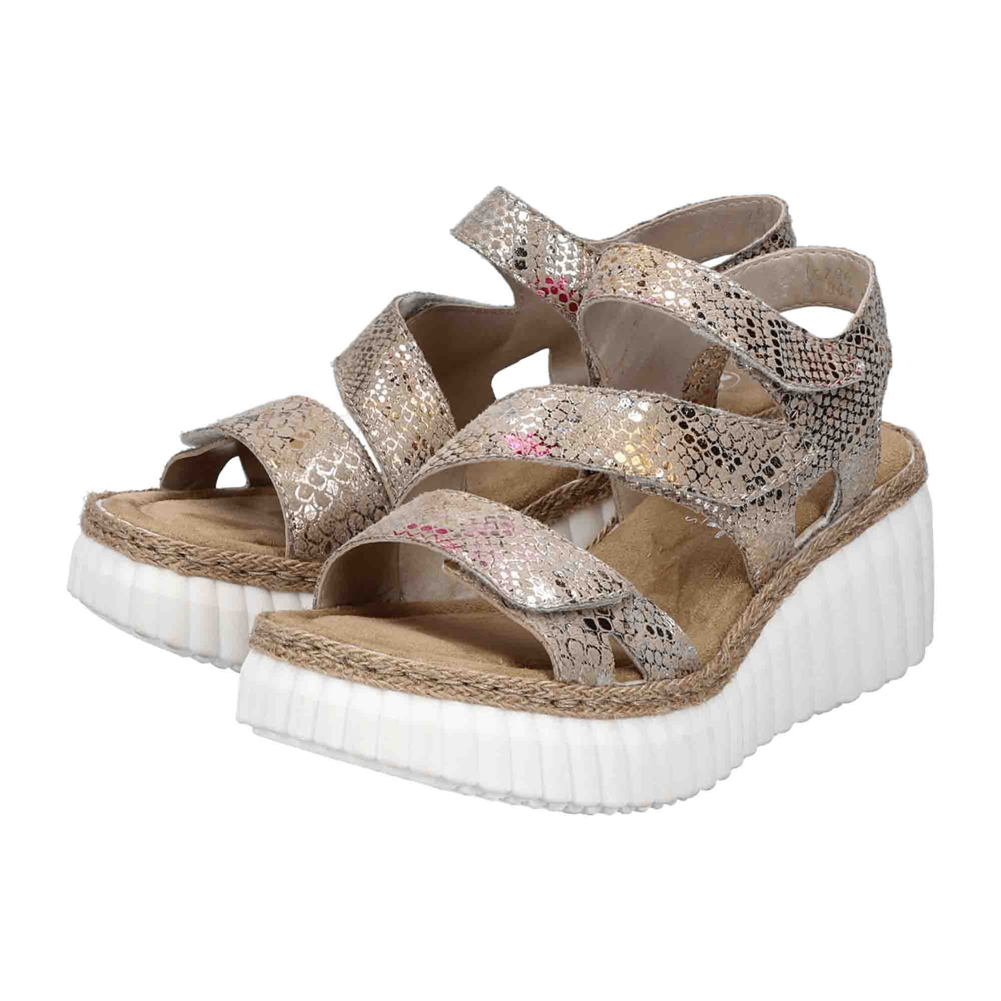 Rieker Women's Colorful Sandals with Wedge Heel and PU Sole - Bartel-Shop