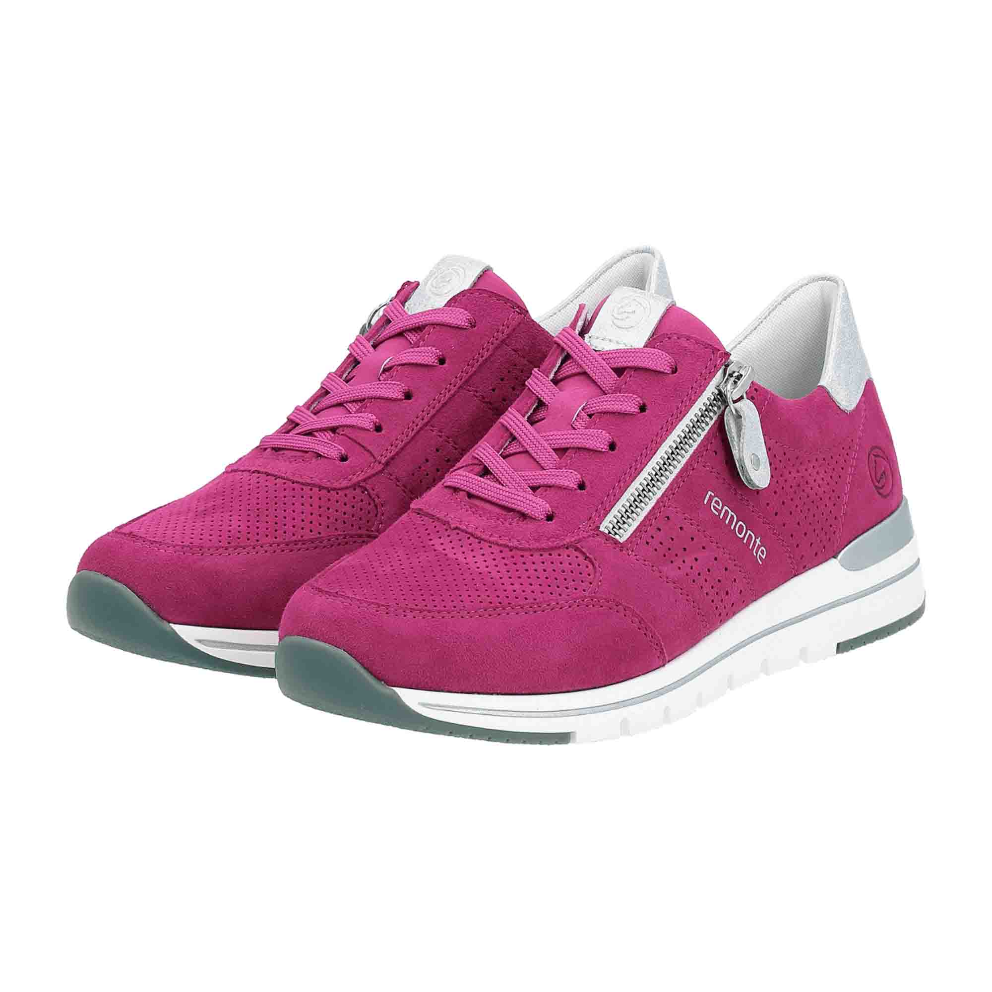 Remonte Pink Women's Casual Shoes with Removable Insole and Zipper Closure