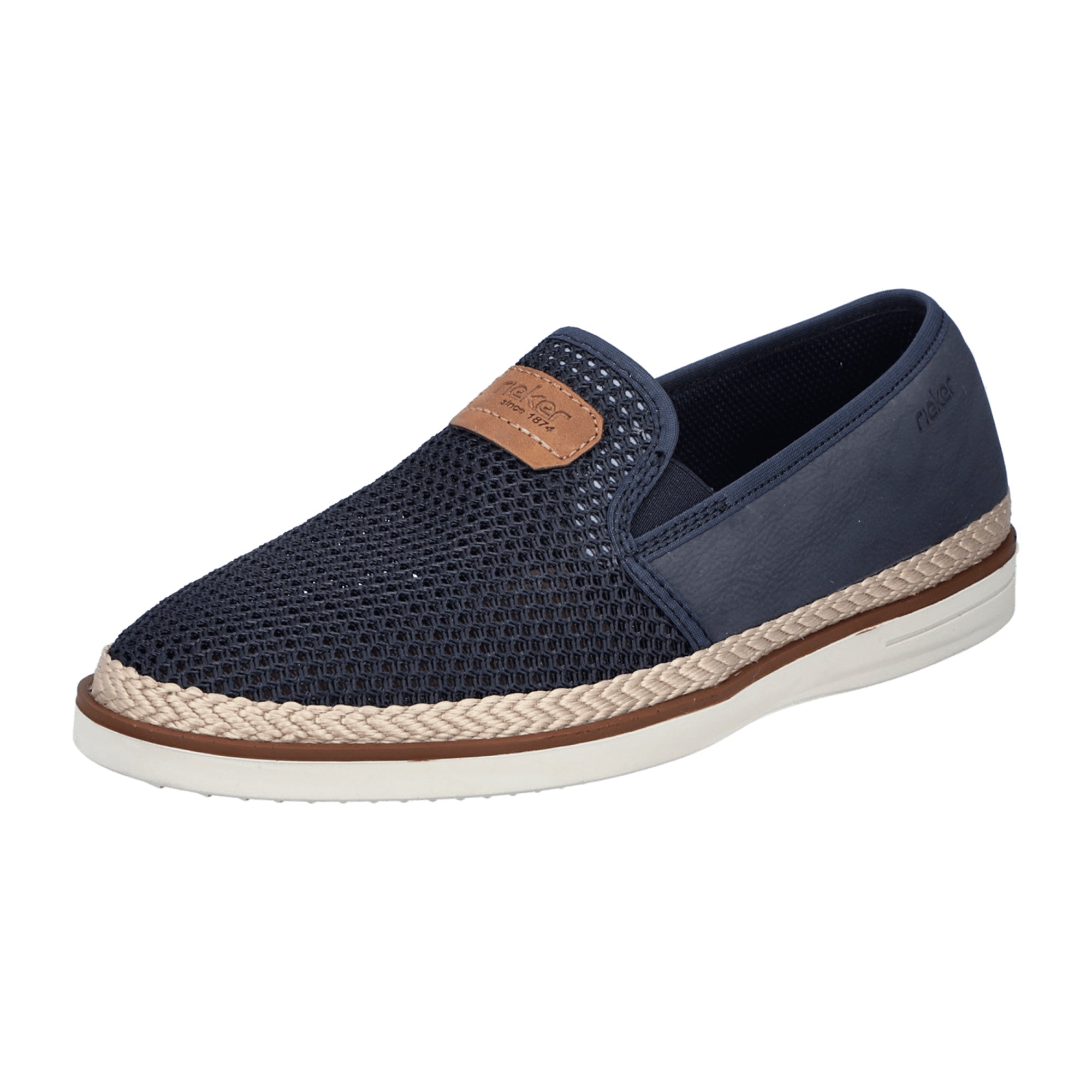 Rieker B2366-14 Men's Blue Casual Shoes Textile Upper Slip-On Normal Width