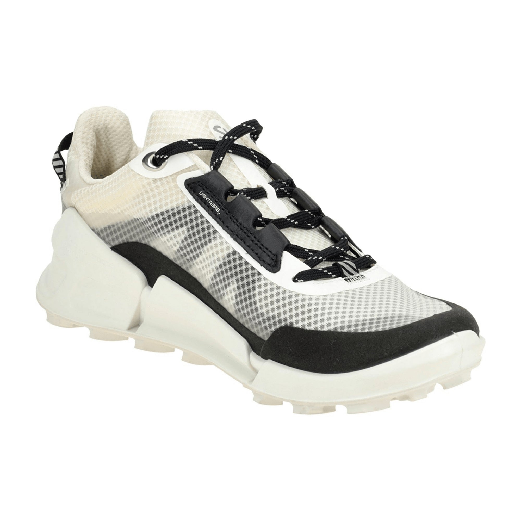 Ecco Biom X Mountain Women's Sneakers - Durable White & Black Outdoor Shoes, Style 823853