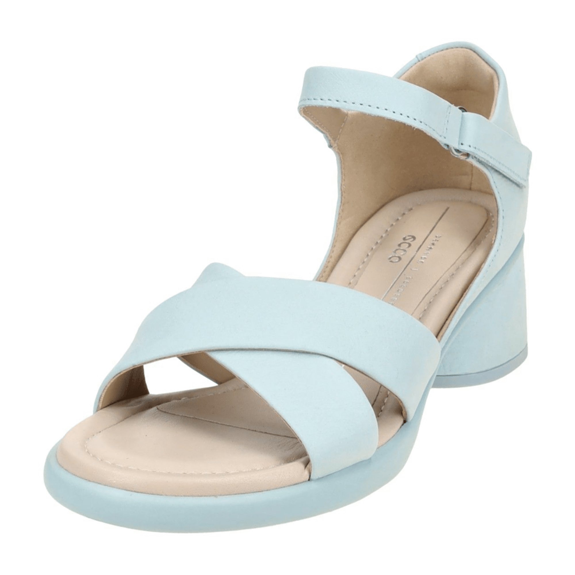 Ecco Sculpted Women's Cross-Strap Sandals - Blue Nubuck Leather, Durable & Stylish