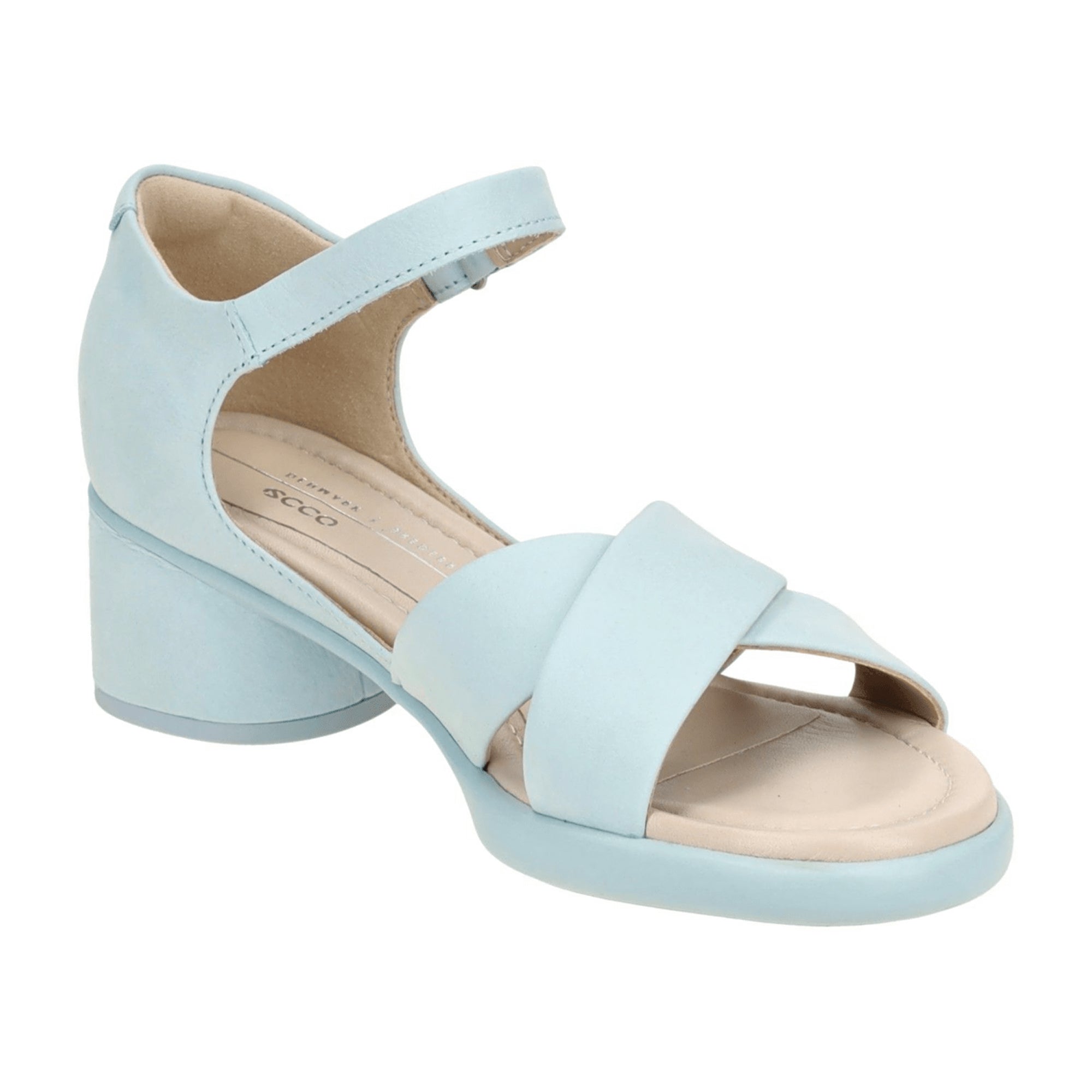 Ecco Sculpted Women's Cross-Strap Sandals - Blue Nubuck Leather, Durable & Stylish