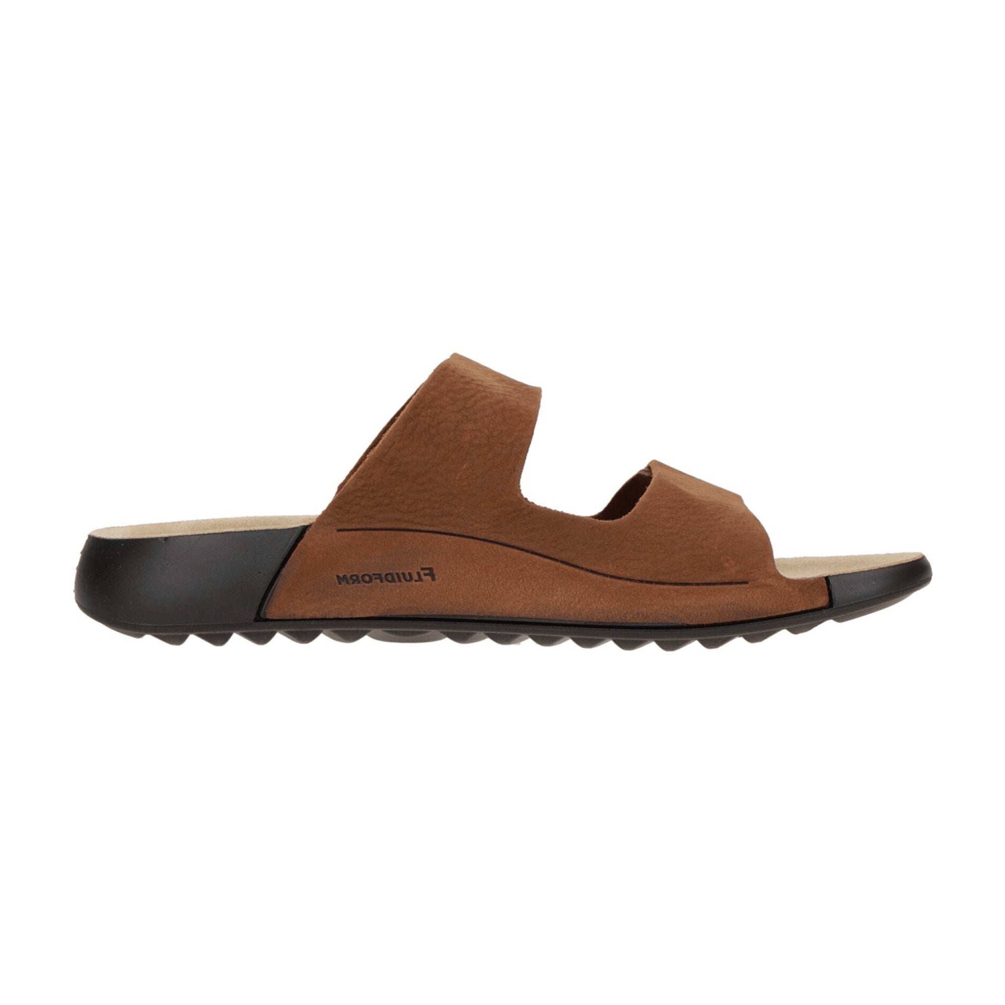 Ecco Cozmo Women's Sandals - Dual Velcro Adjustable Straps, Comfort Brown Slides, 206823