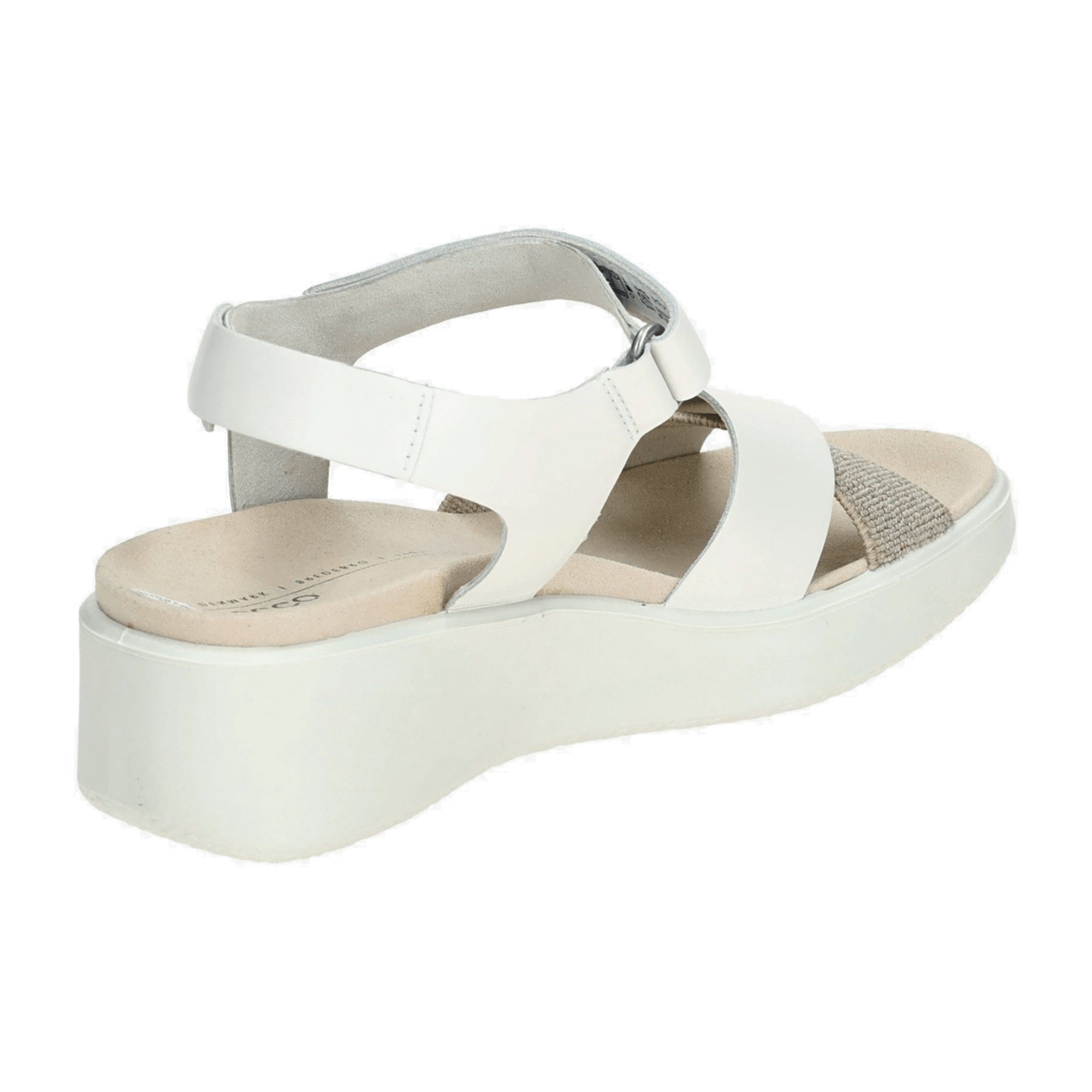 Ecco Flowt Wedge White Sandals for Women - Stylish & Comfortable - Model 273323