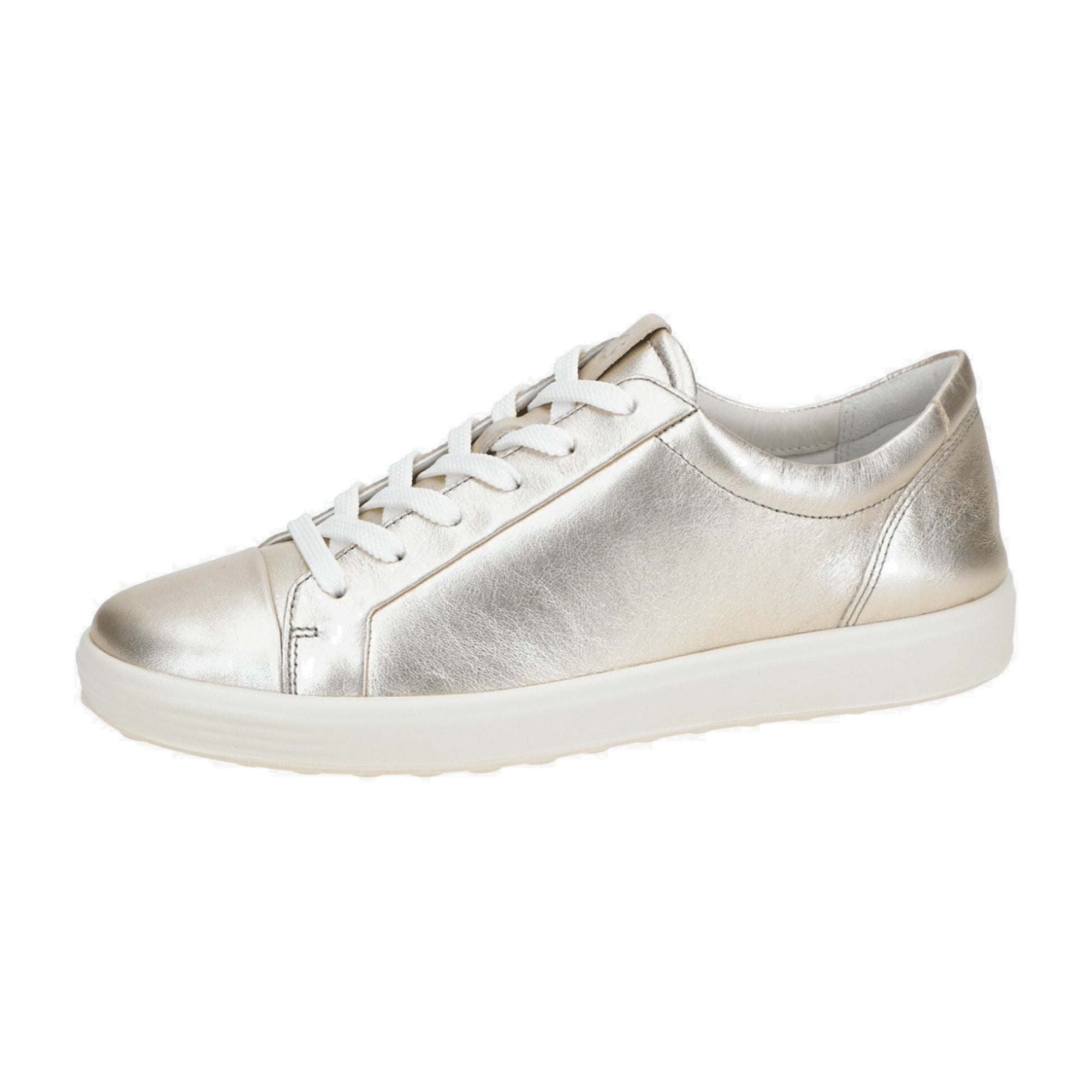 Ecco Pure White Gold Women's Sneakers - Elegant Gold Finish