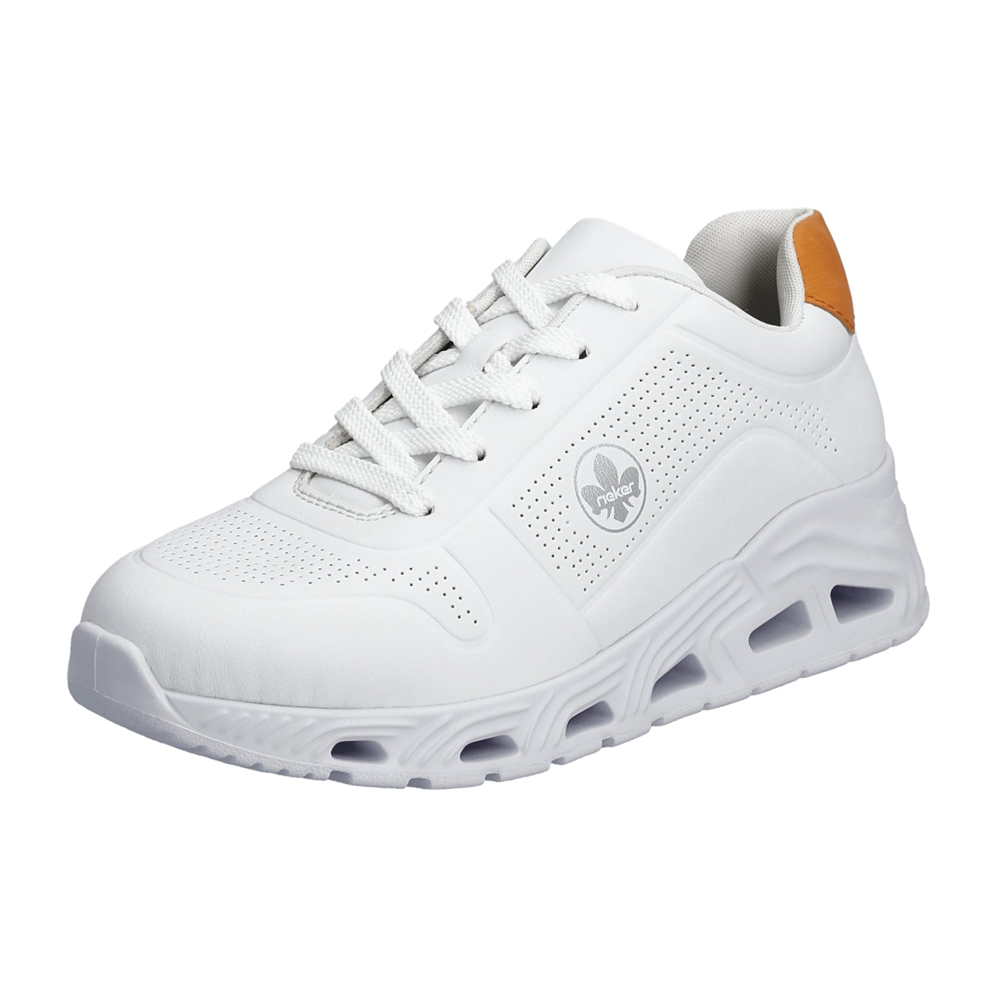 Rieker Women's White Casual Shoes with Removable Insole and Lace-Up Closure