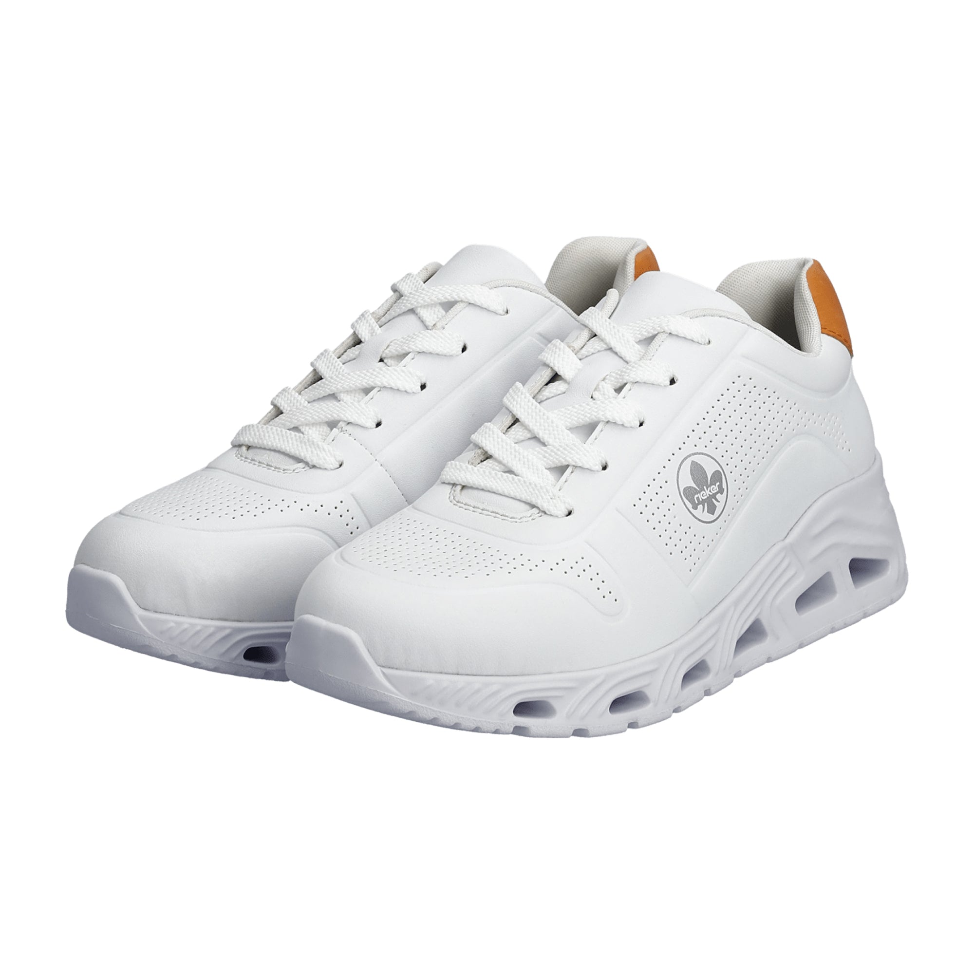 Rieker Women's White Casual Shoes with Removable Insole and Lace-Up Closure
