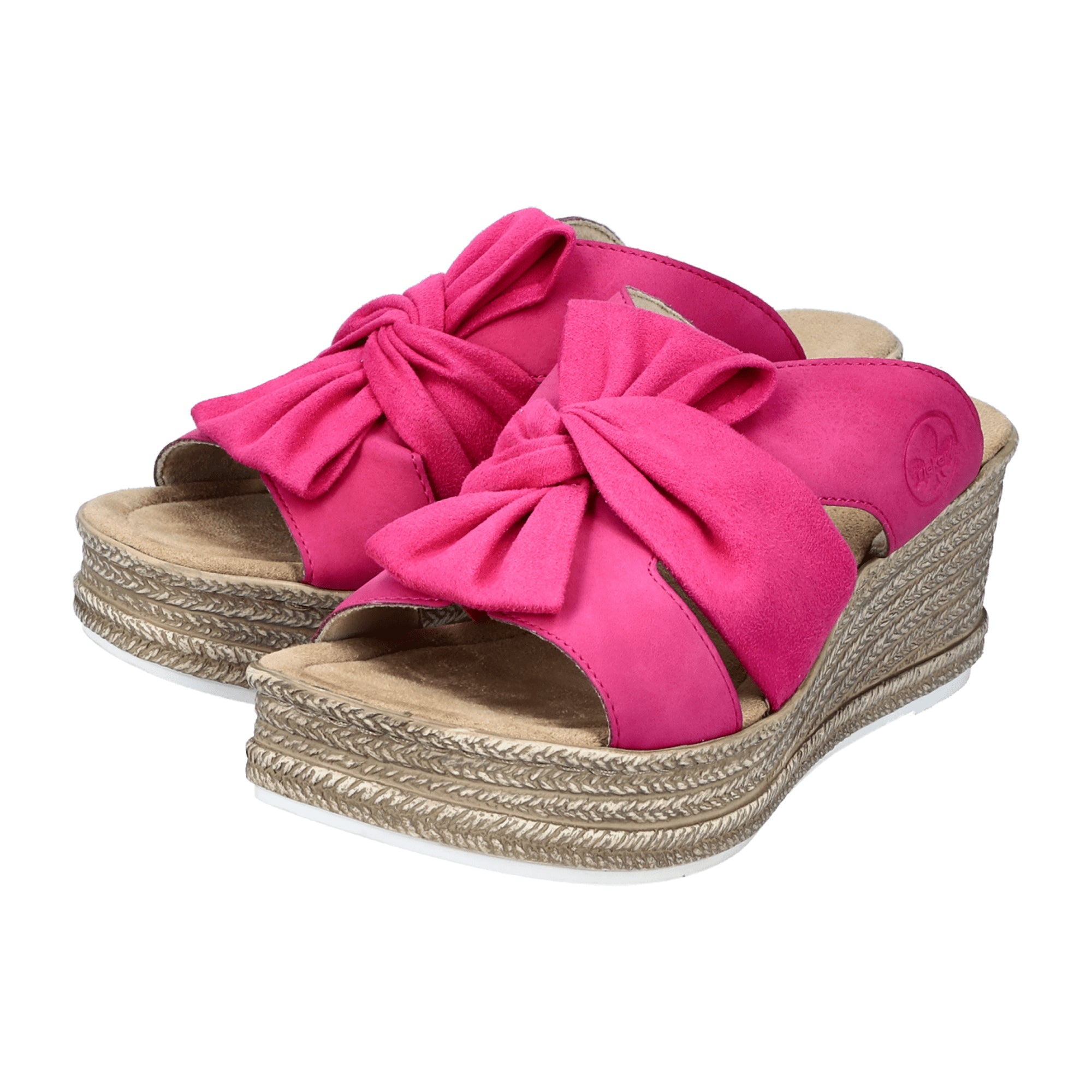 Rieker Women's Pink Sandals with Wedge Heel and Open Toe