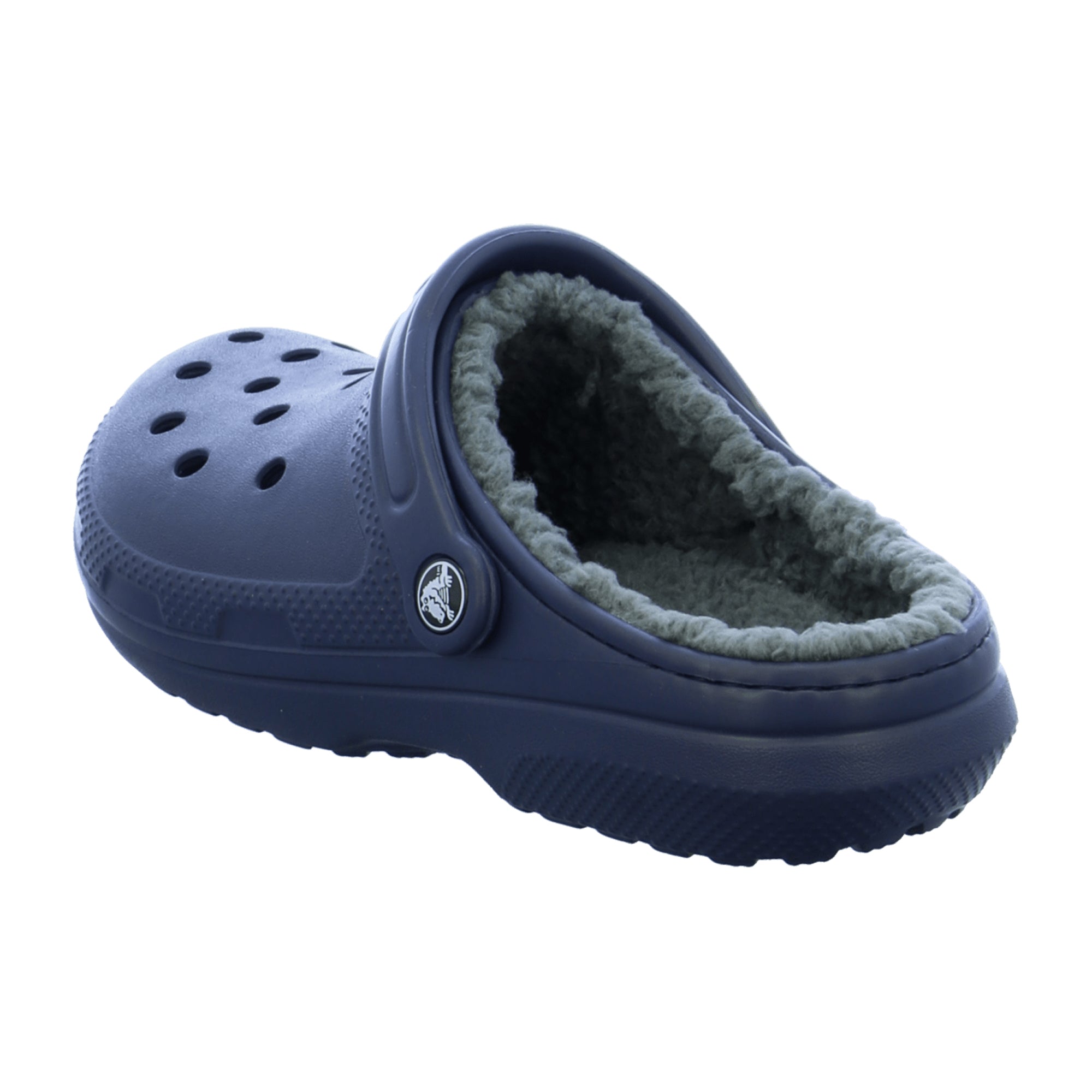 Crocs Classic Lined Clogs for Men, Navy/Charcoal Blue - Cozy Fleece Lining