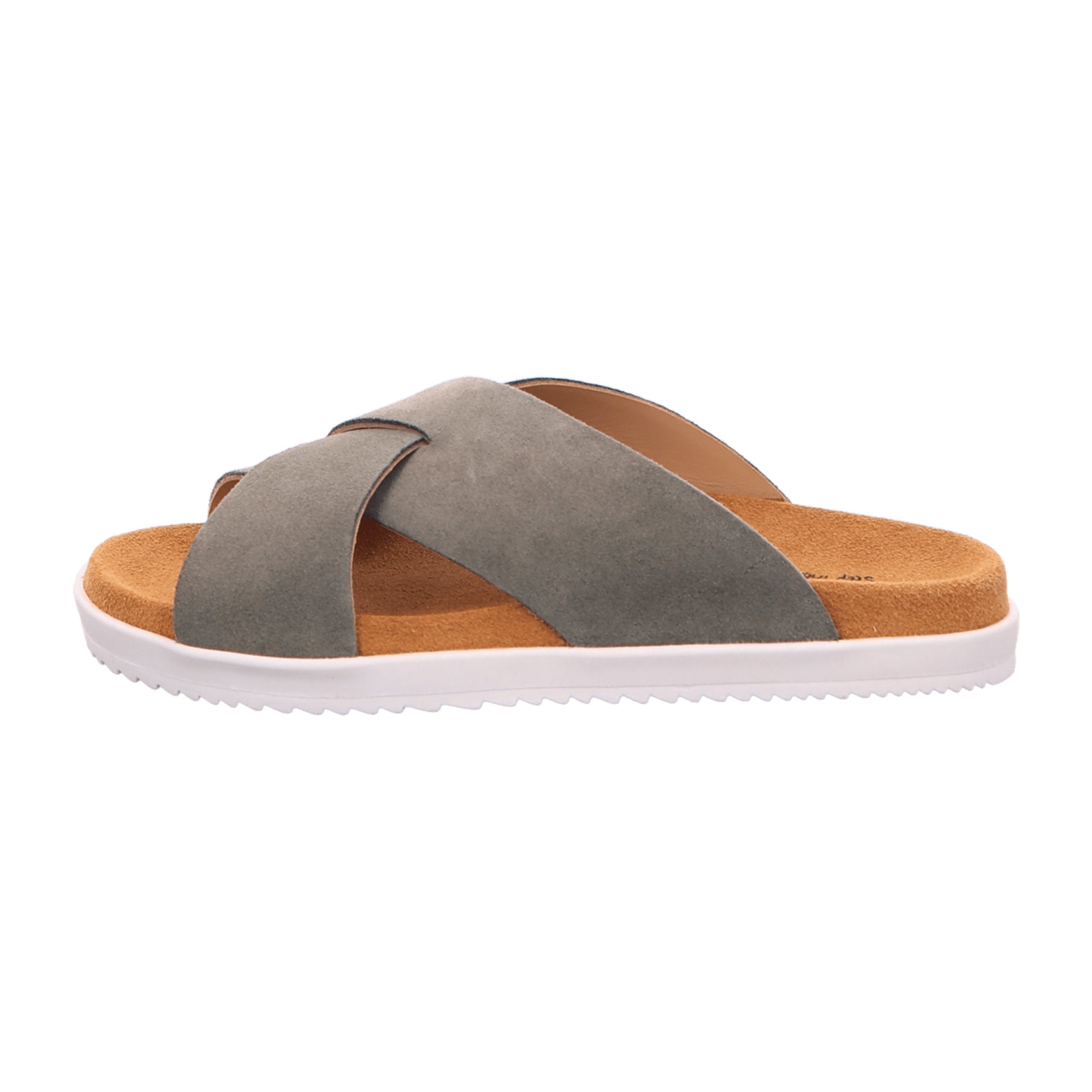 Haflinger Sienna Nubuck Summer Slides for Women - Stylish Khaki Comfort Sandals