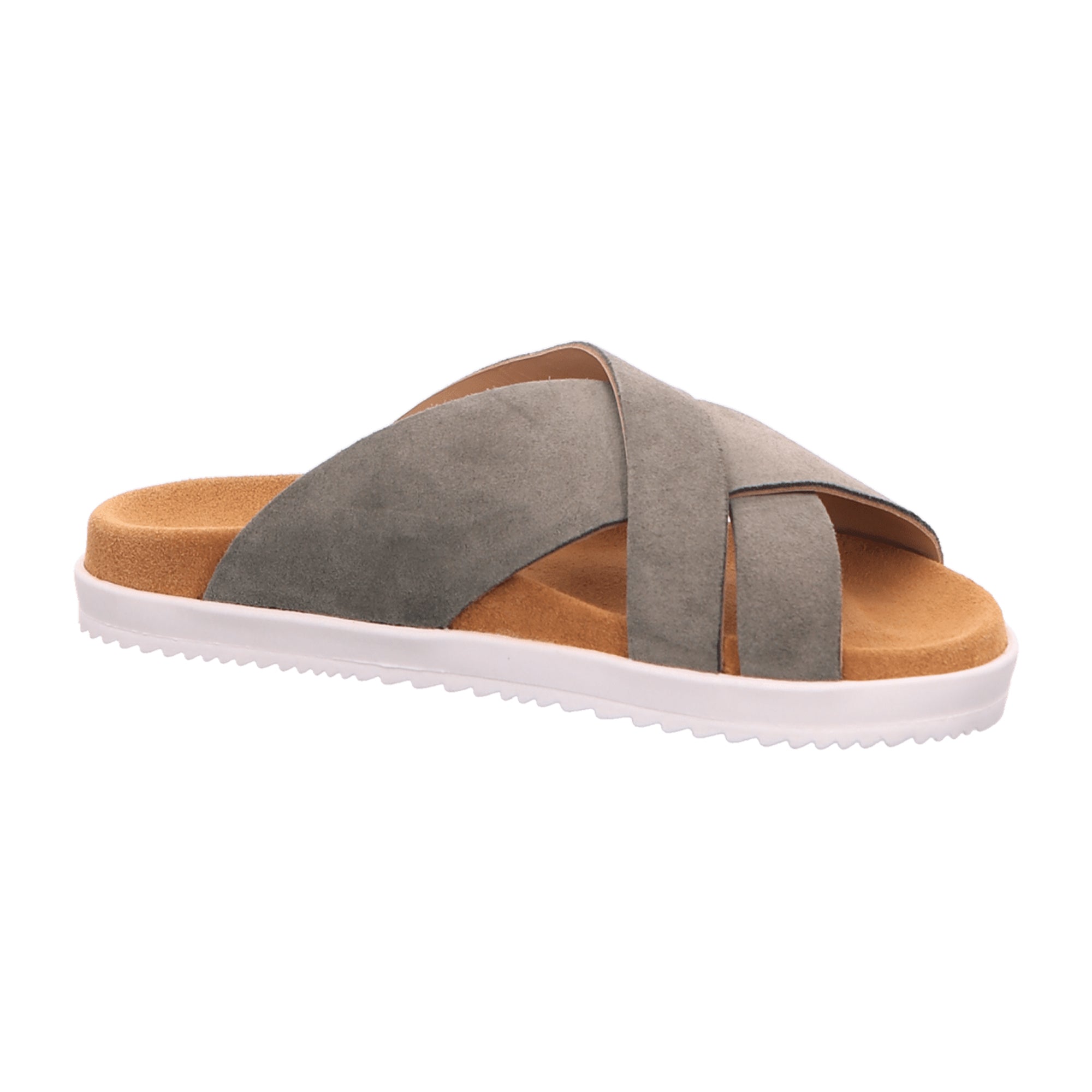 Haflinger Sienna Nubuck Summer Slides for Women - Stylish Khaki Comfort Sandals