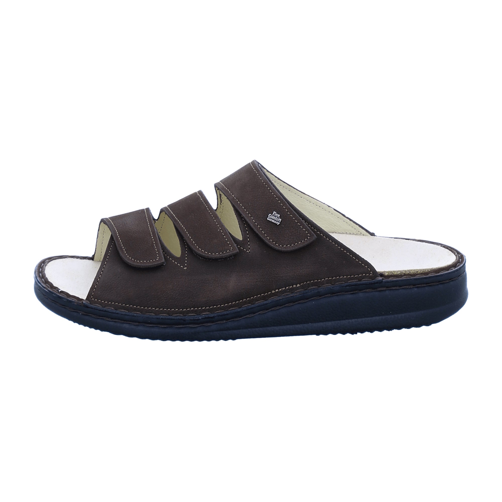 Finn Comfort Korfu Men's Slide Sandal - Coffee Brown, Leather (Oilbuk)