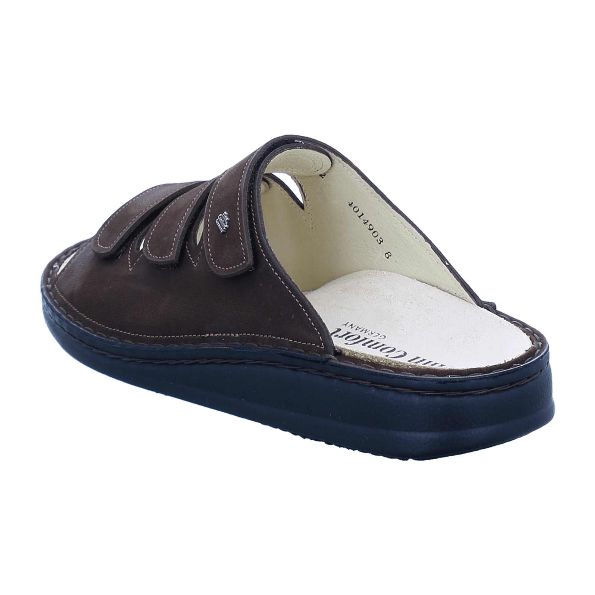 Finn Comfort Korfu Men's Slide Sandal - Coffee Brown, Leather (Oilbuk)