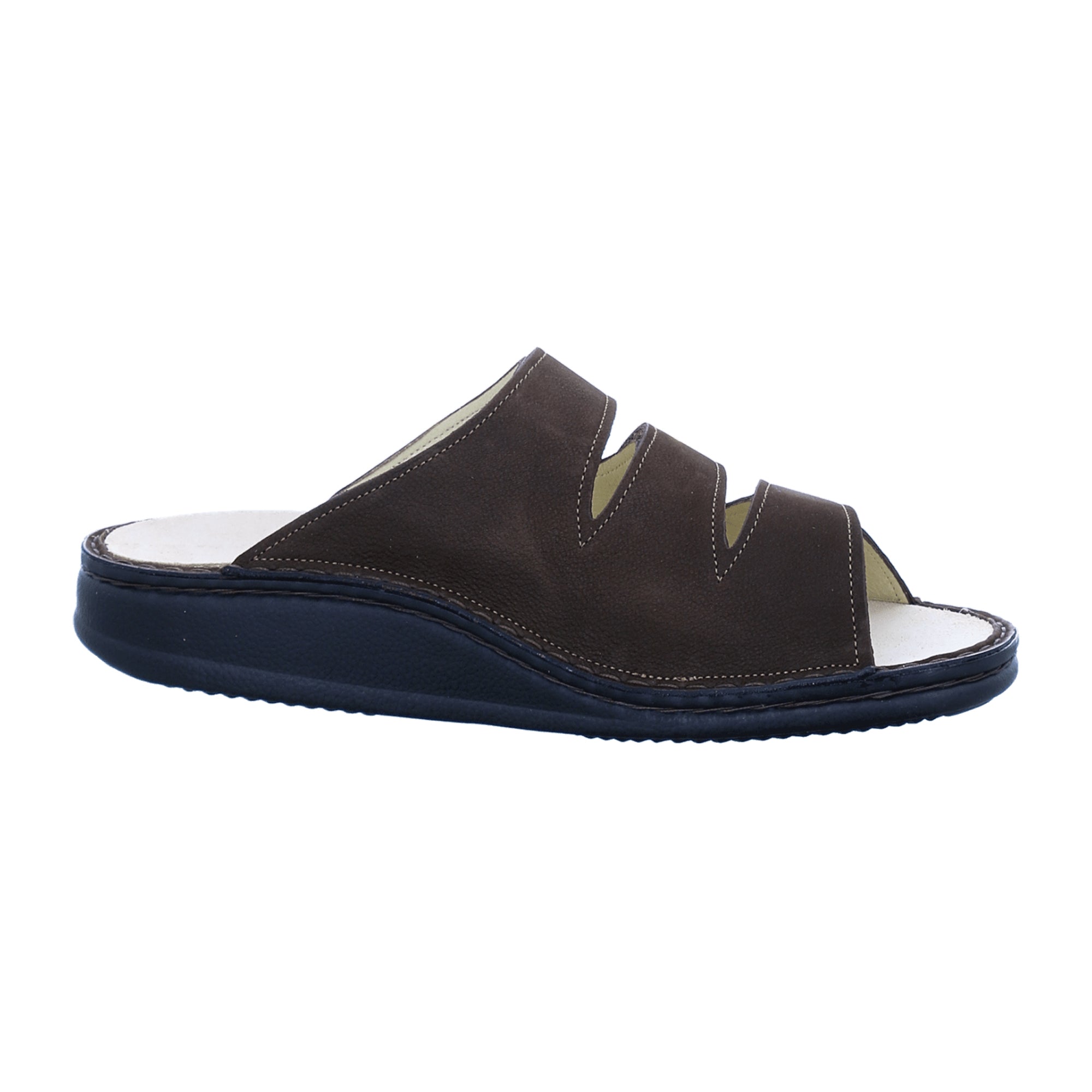 Finn Comfort Korfu Men's Slide Sandal - Coffee Brown, Leather (Oilbuk)