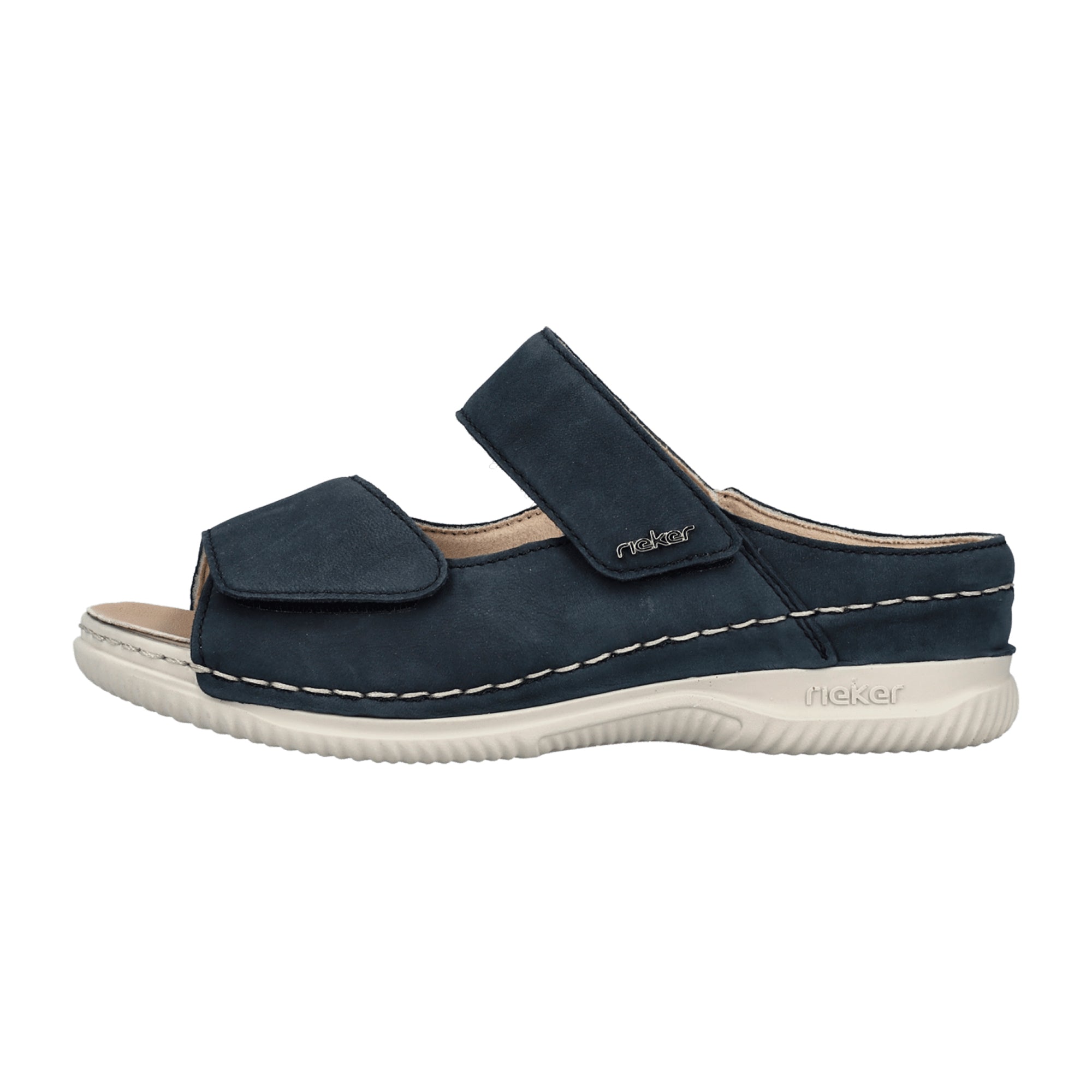 Rieker V7492-14 Blue Women's Leather Shoes Flat Heel Comfortable Casual