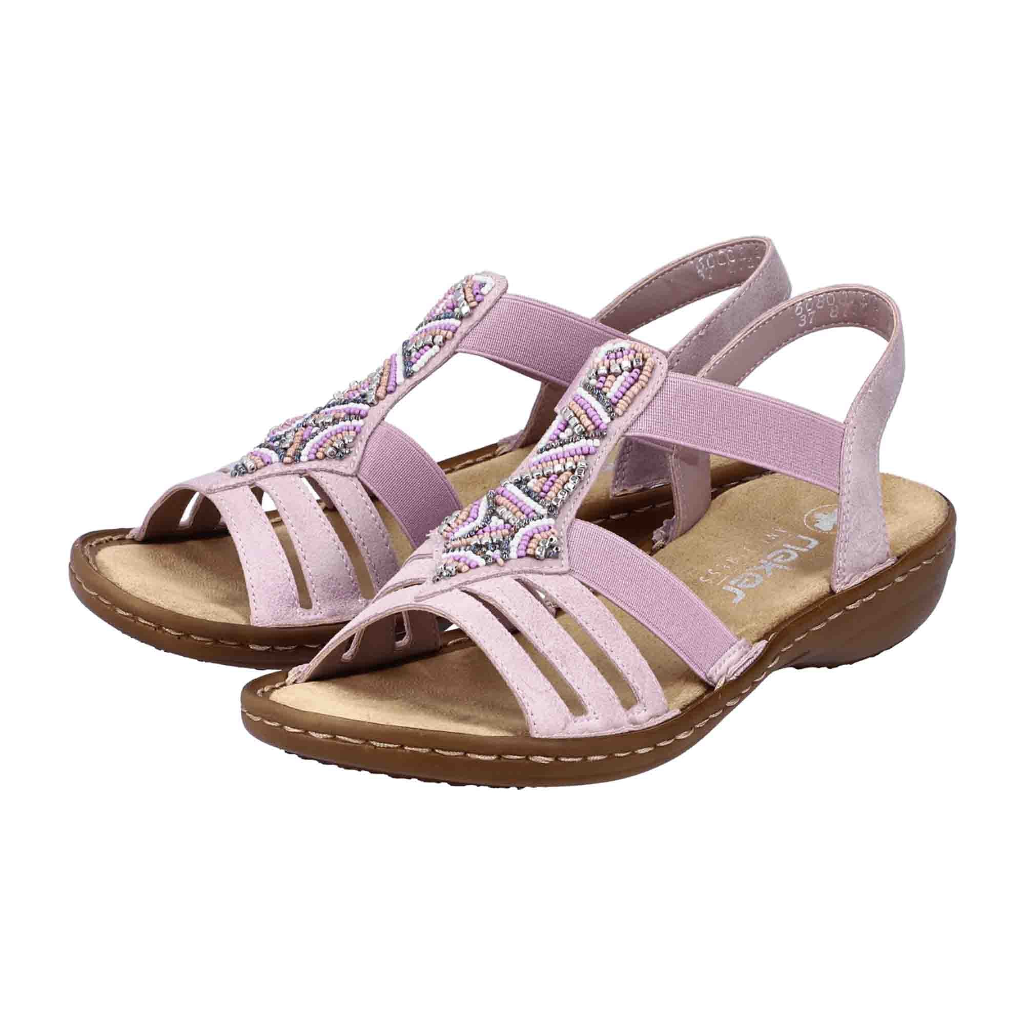 Rieker Women's Pink Sandals Comfortable Flat Sole Lightweight Design