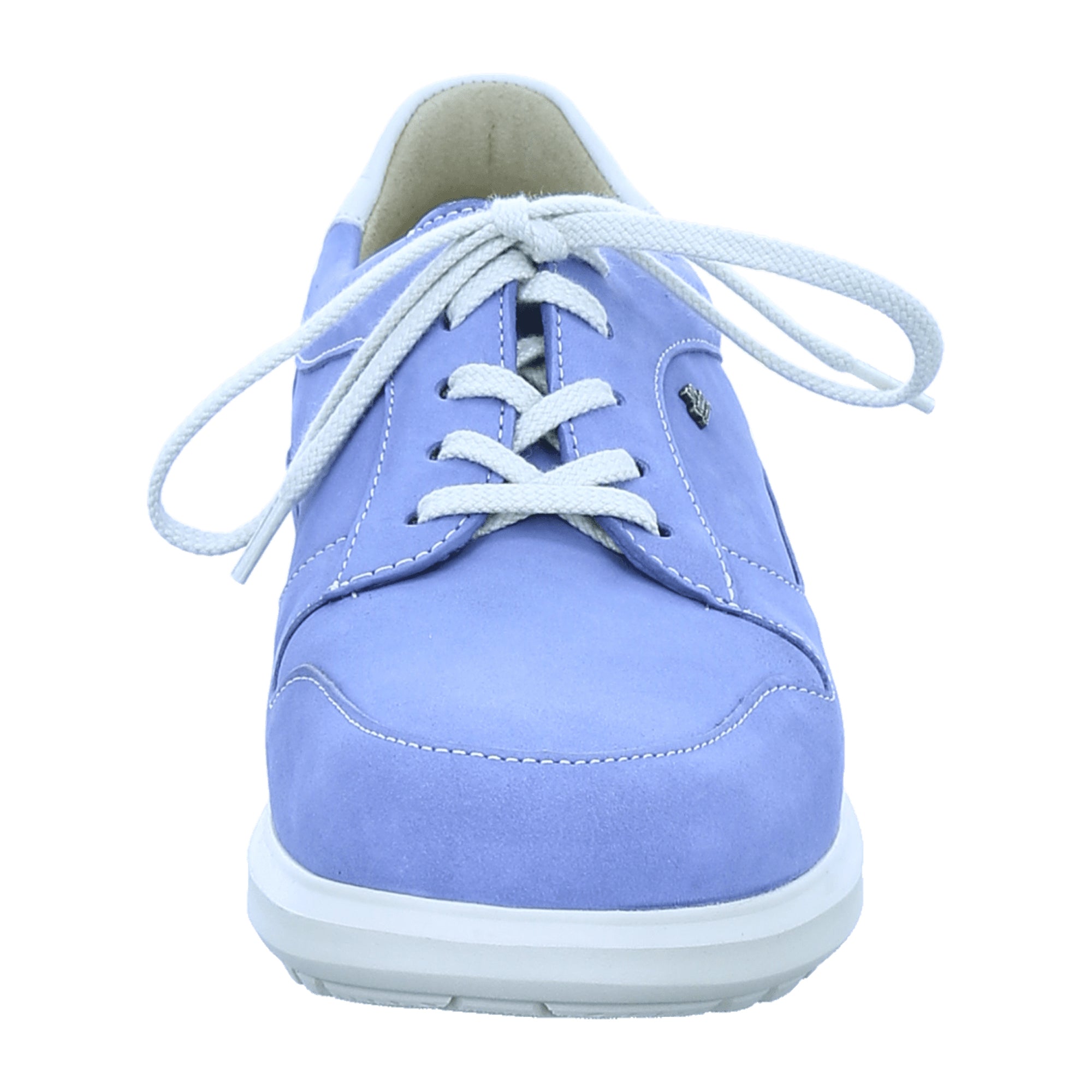 Finn Comfort Mogan Blue Hielo Women's Lace-Up Shoes - Comfortable Nubuck Leather Derby with Removable Insole, Blue
