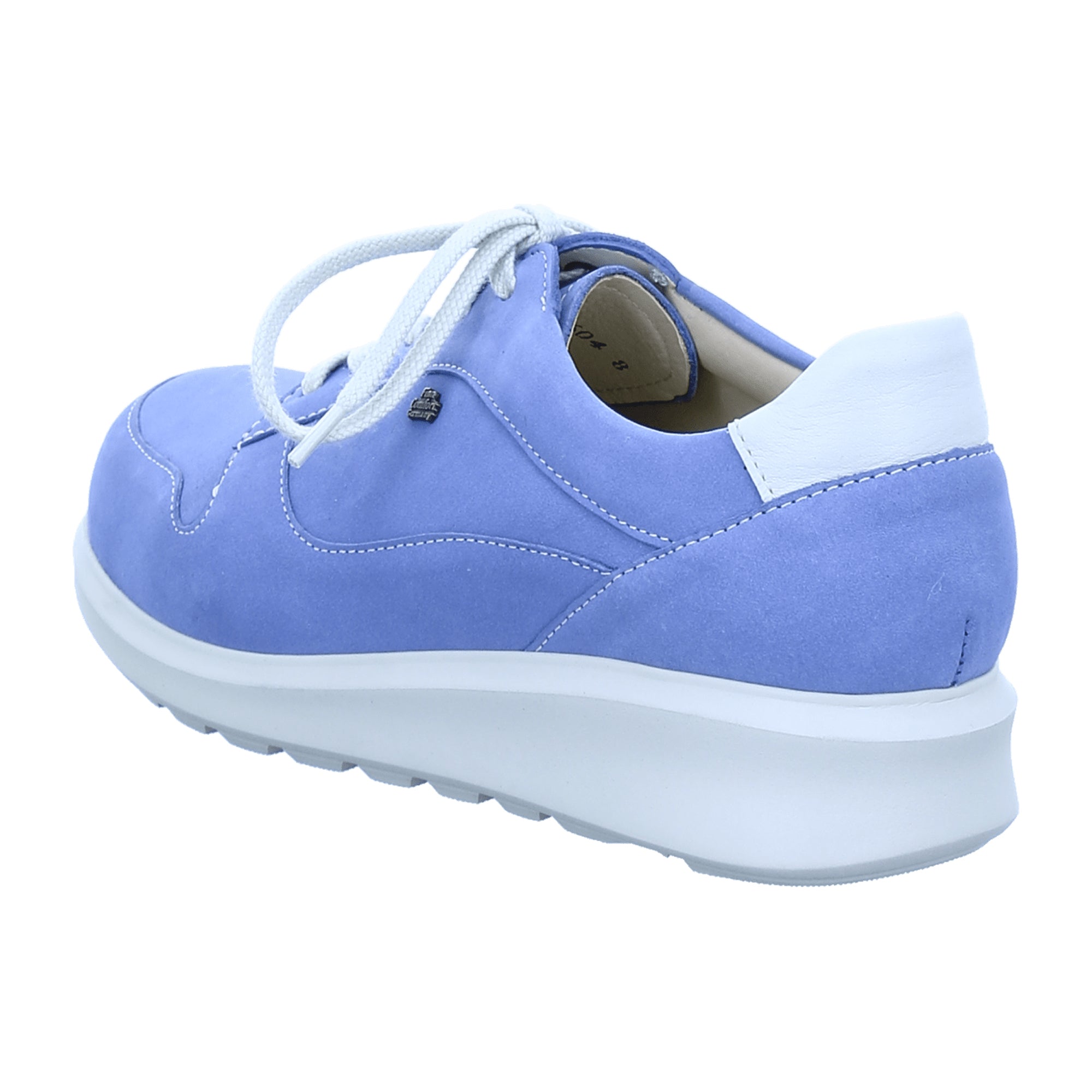 Finn Comfort Mogan Blue Hielo Women's Lace-Up Shoes - Comfortable Nubuck Leather Derby with Removable Insole, Blue