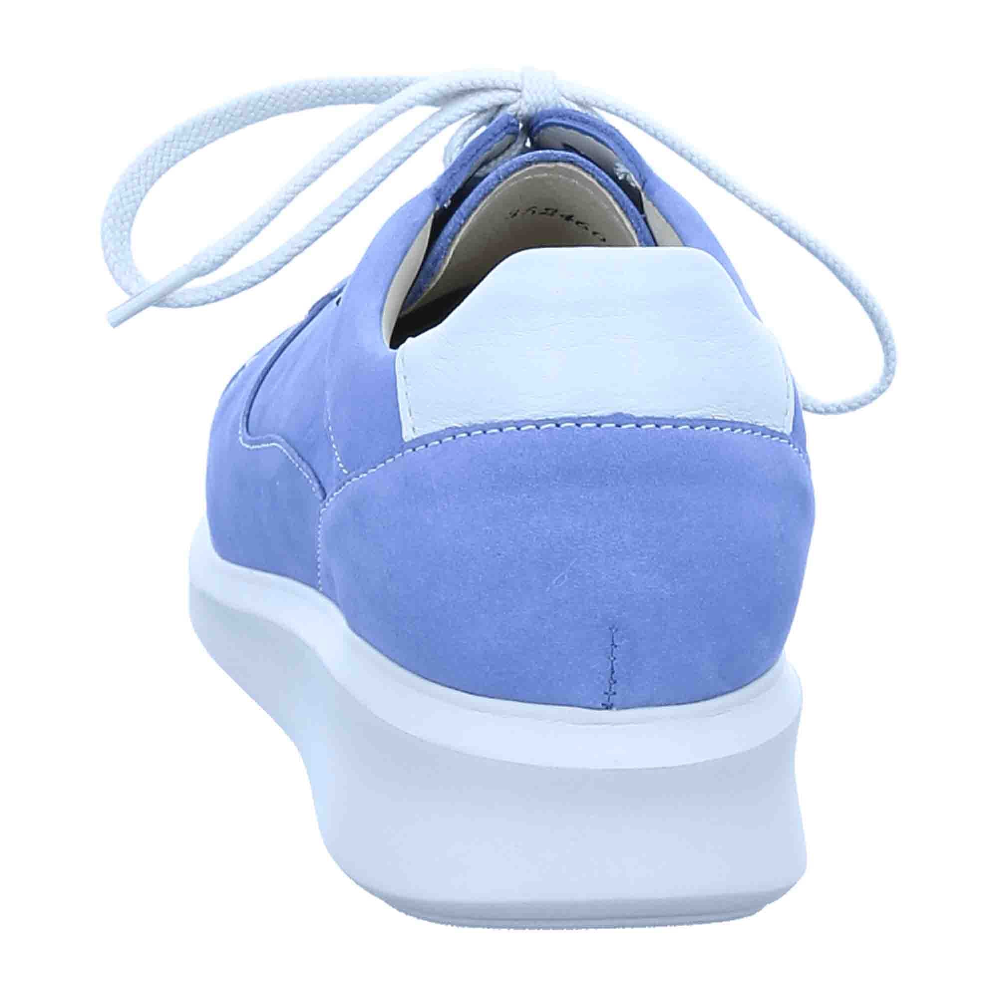 Finn Comfort Mogan Blue Hielo Women's Lace-Up Shoes - Comfortable Nubuck Leather Derby with Removable Insole, Blue