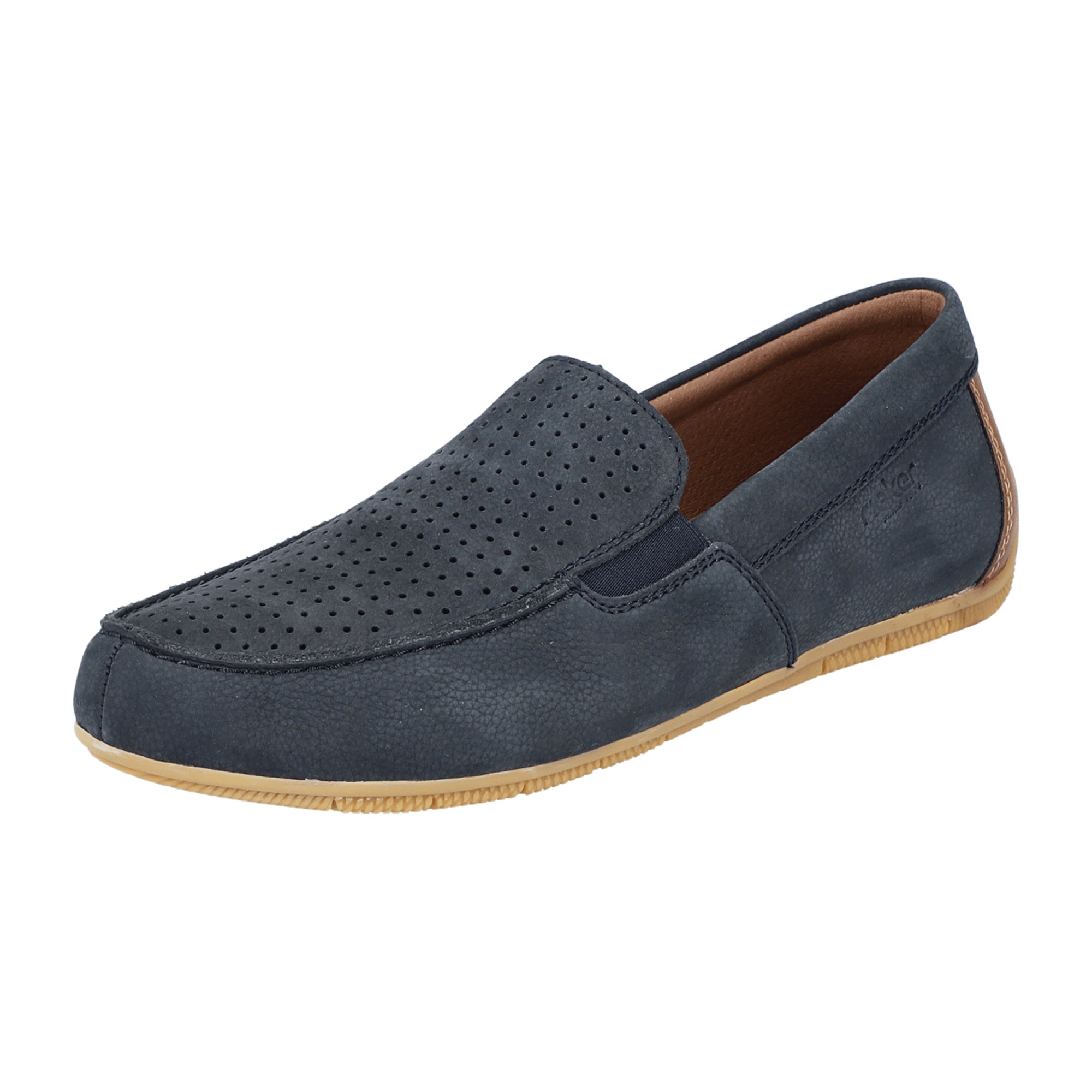 Rieker Men's Blue Leather Slip-On Casual Shoes