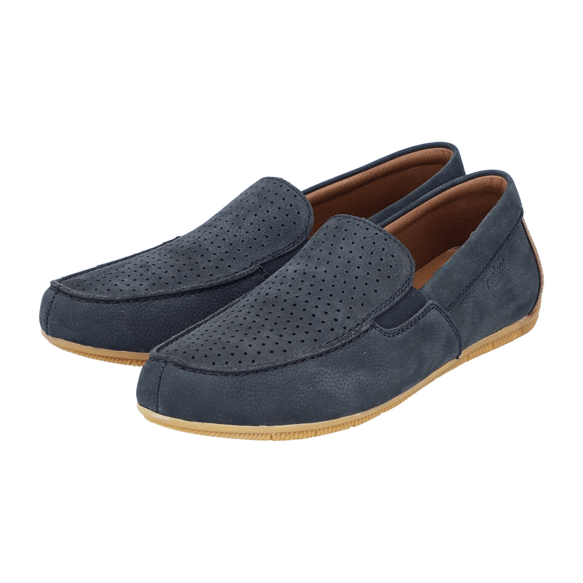 Rieker Men's Blue Leather Slip-On Casual Shoes