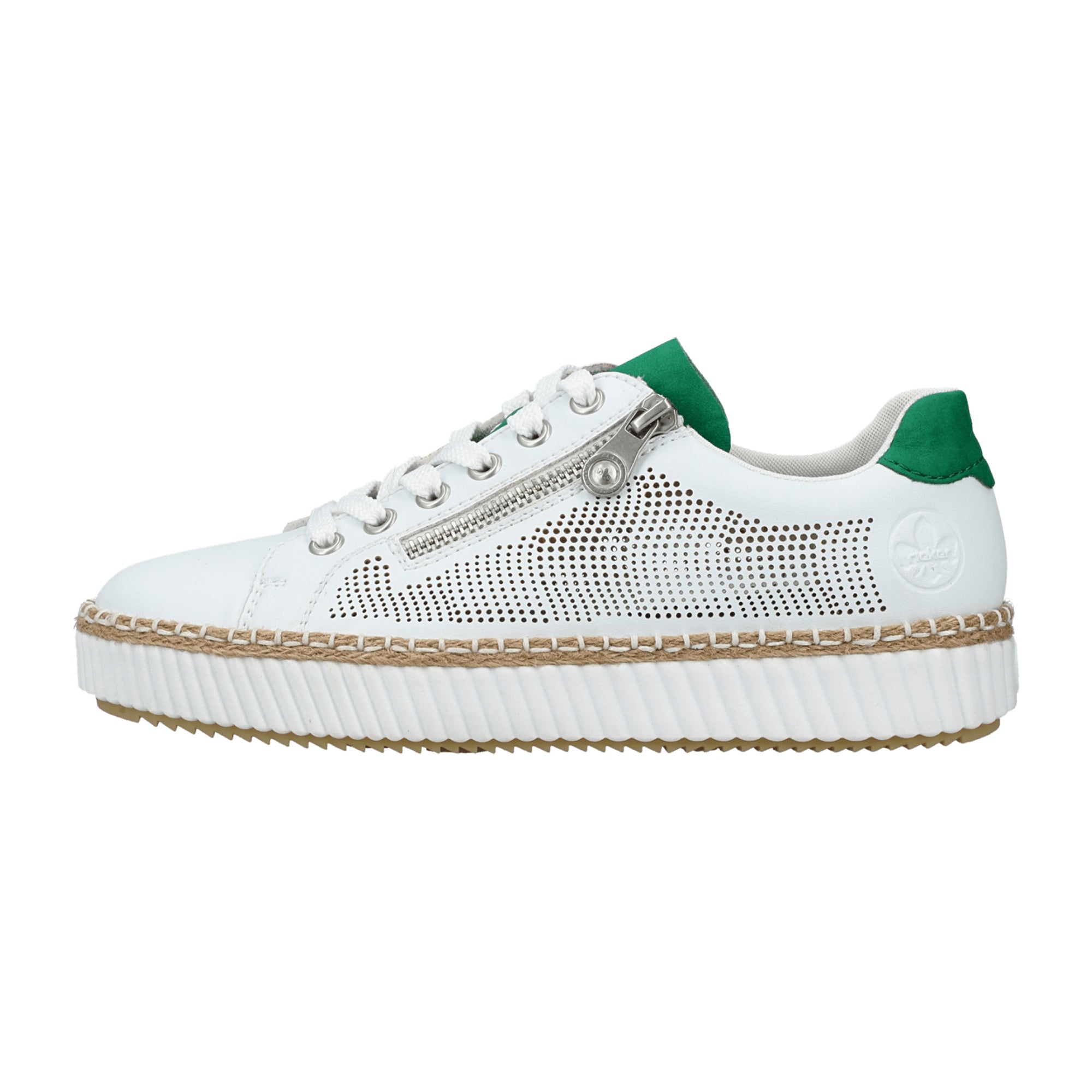 Rieker FSK Women's White Slip-On Shoes Kunstleder Comfortable Flat Sole