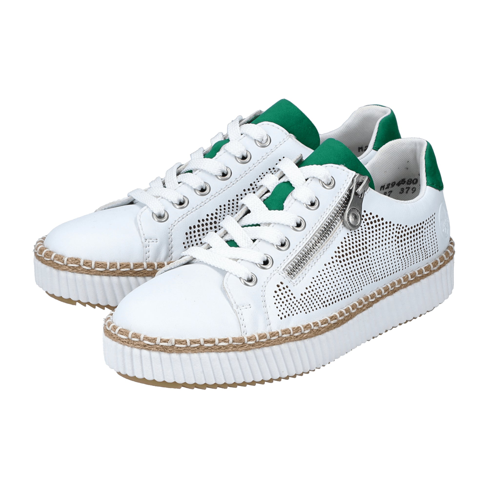 Rieker FSK Women's White Slip-On Shoes Kunstleder Comfortable Flat Sole