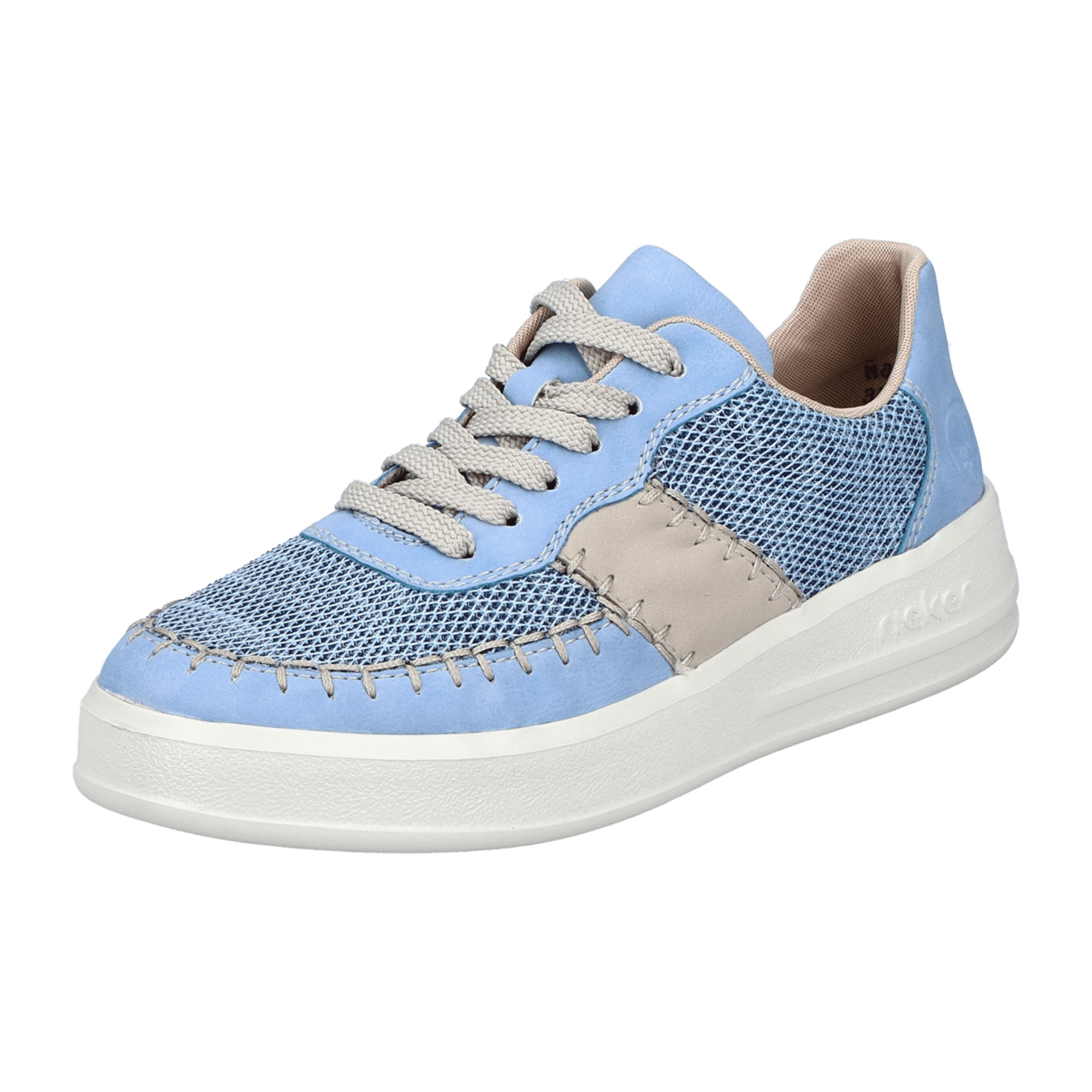 Rieker M8414 Women's Blue Sneakers with Flat Heel and Round Toe