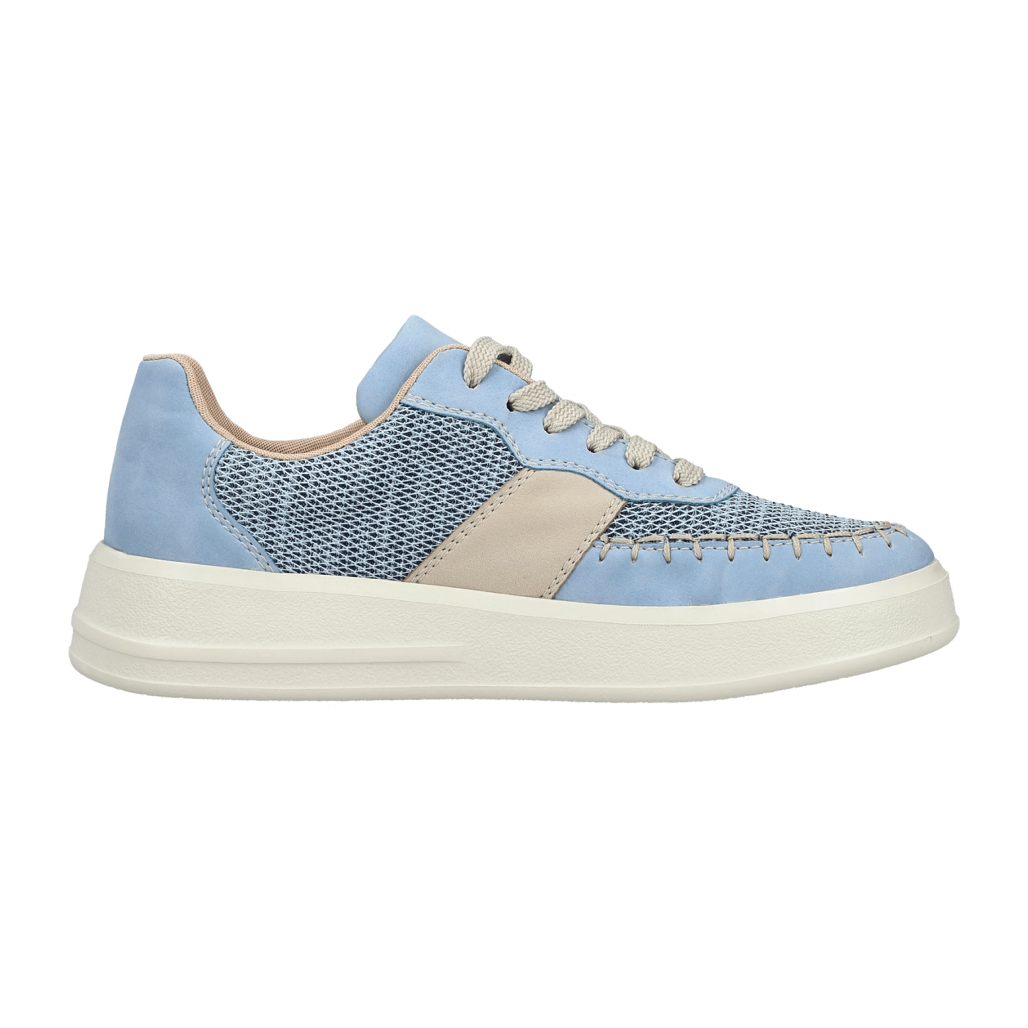 Rieker M8414 Women's Blue Sneakers with Flat Heel and Round Toe