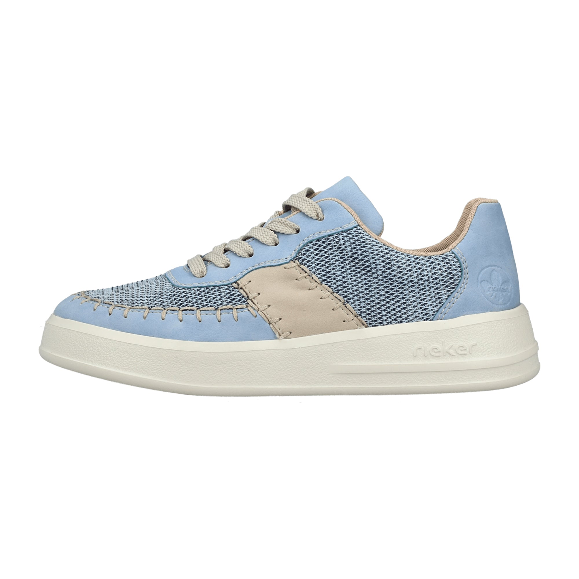 Rieker M8414 Women's Blue Sneakers with Flat Heel and Round Toe