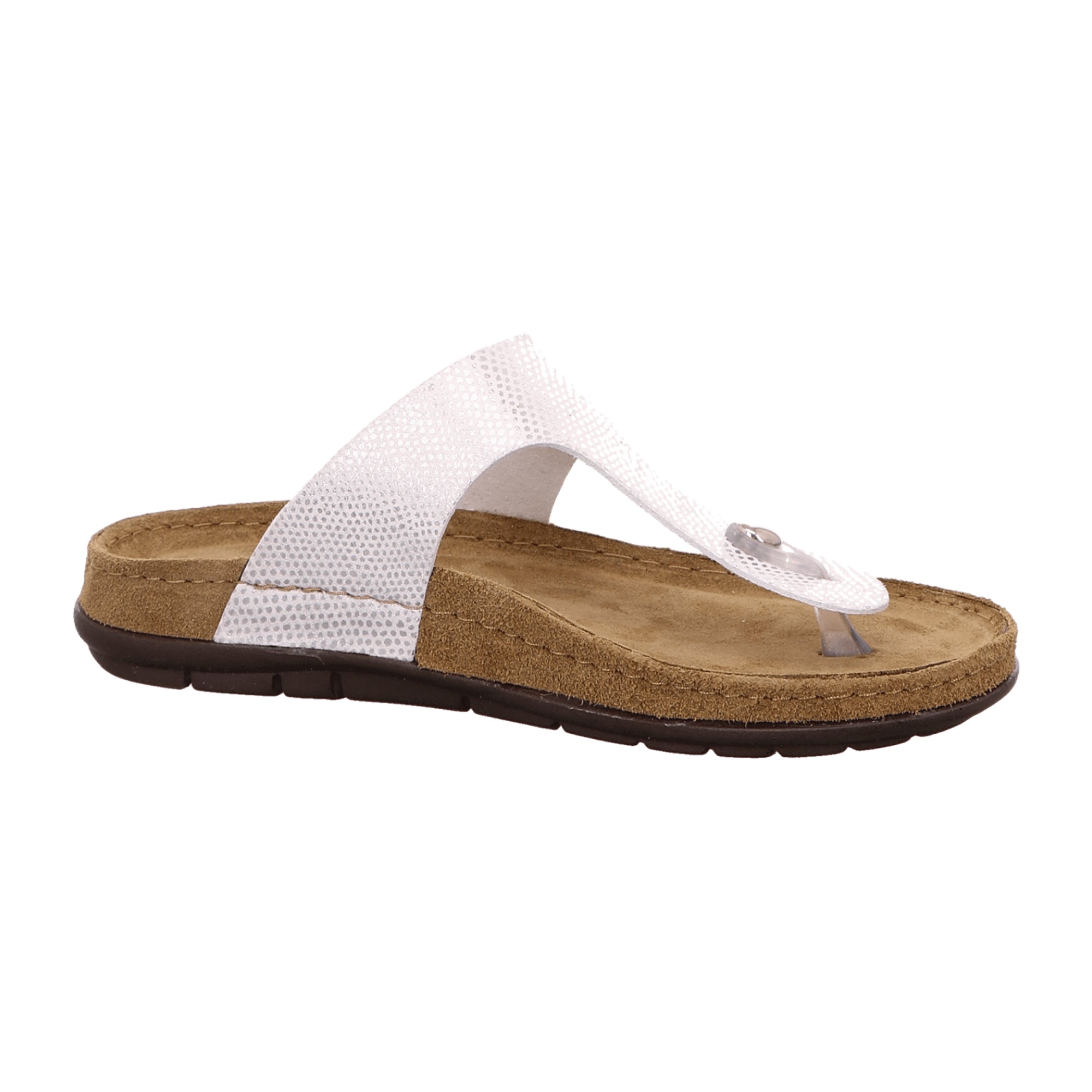 Rohde Women's White Thong Sandals Textile Synthetic Buckle Closure