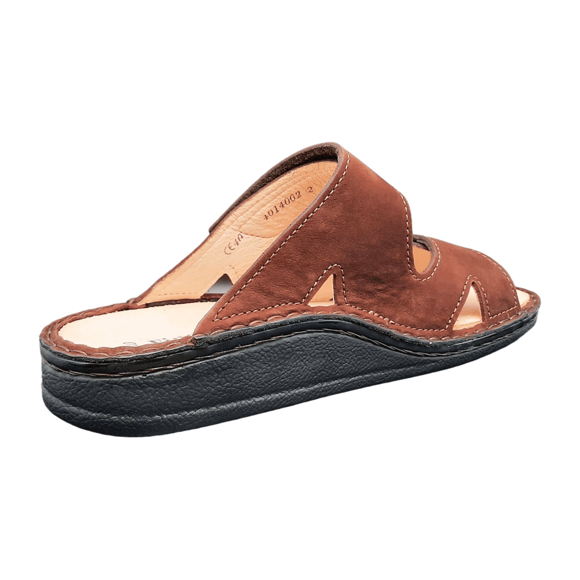 Finn Comfort Danzig-Soft Men's Sandals - Leather Slides, Coffee Brown