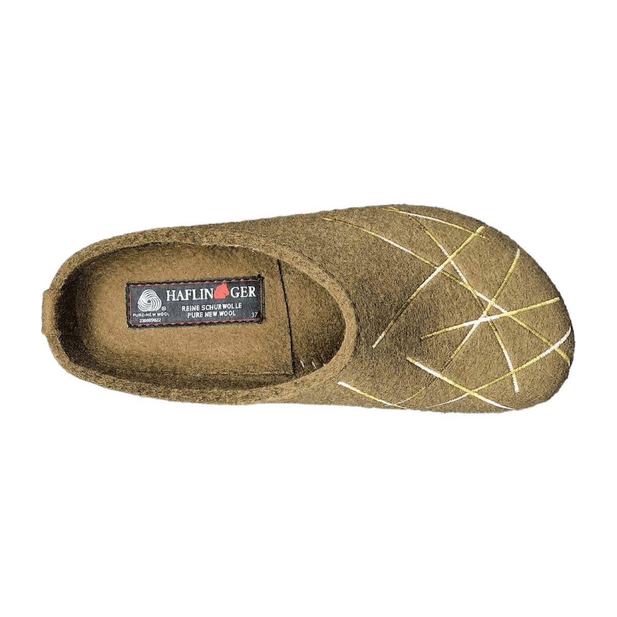 HAFLINGER Grizzly Mikado Women's Wool Slippers Green - Felt Clogs