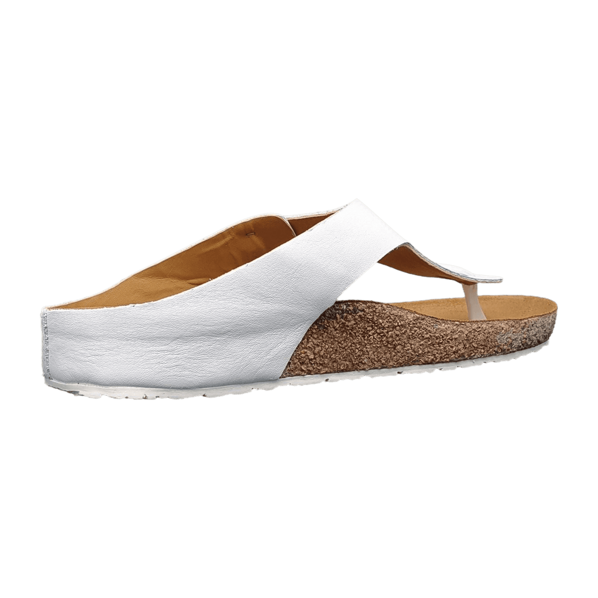 HAFLINGER Bio Memphis Women's Sabot - White Leather Mules with Cork Footbed