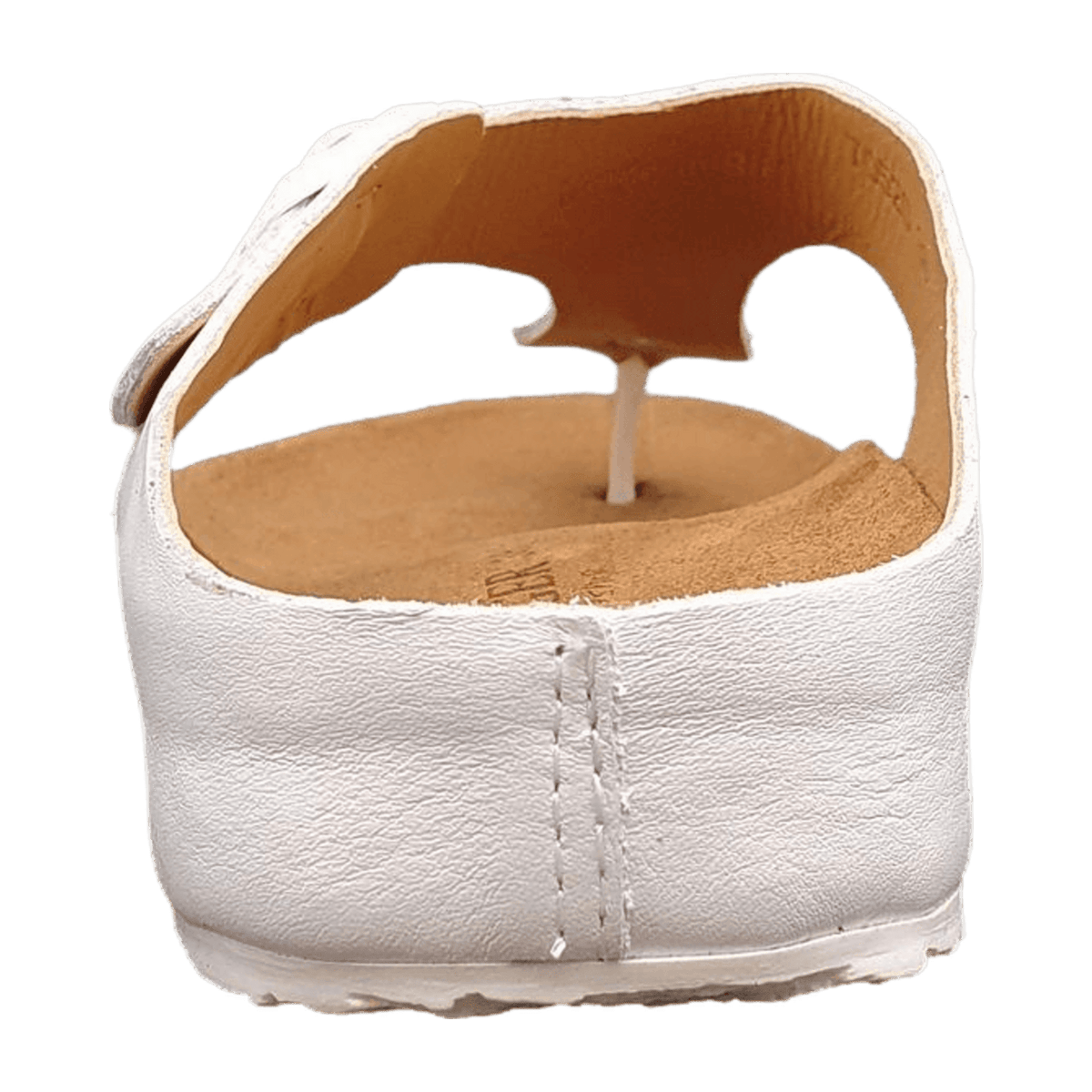 HAFLINGER Bio Memphis Women's Sabot - White Leather Mules with Cork Footbed