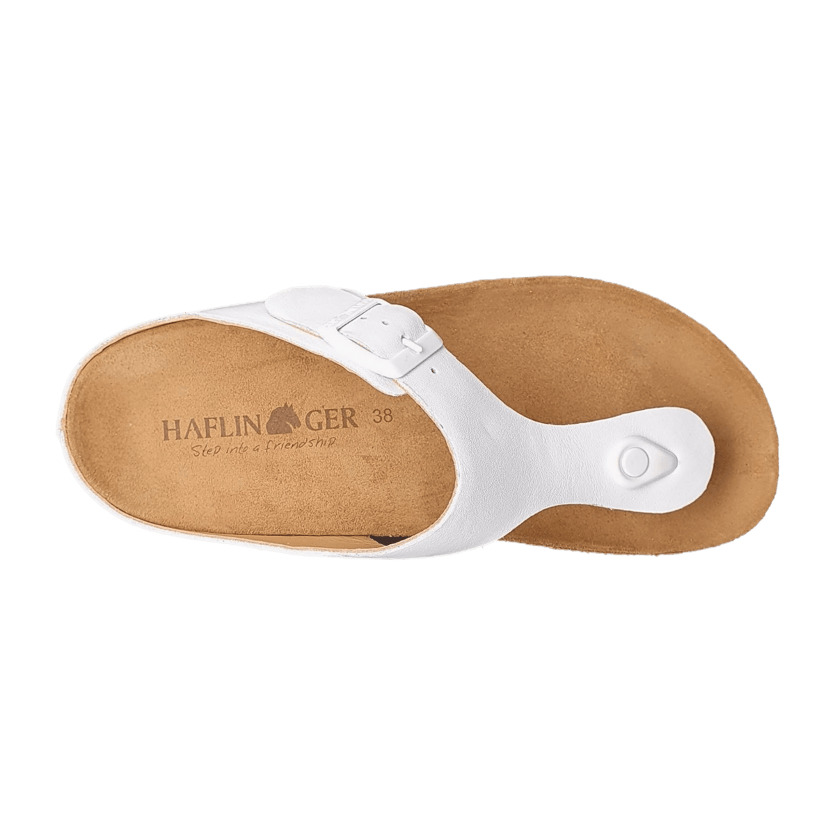 HAFLINGER Bio Memphis Women's Sabot - White Leather Mules with Cork Footbed